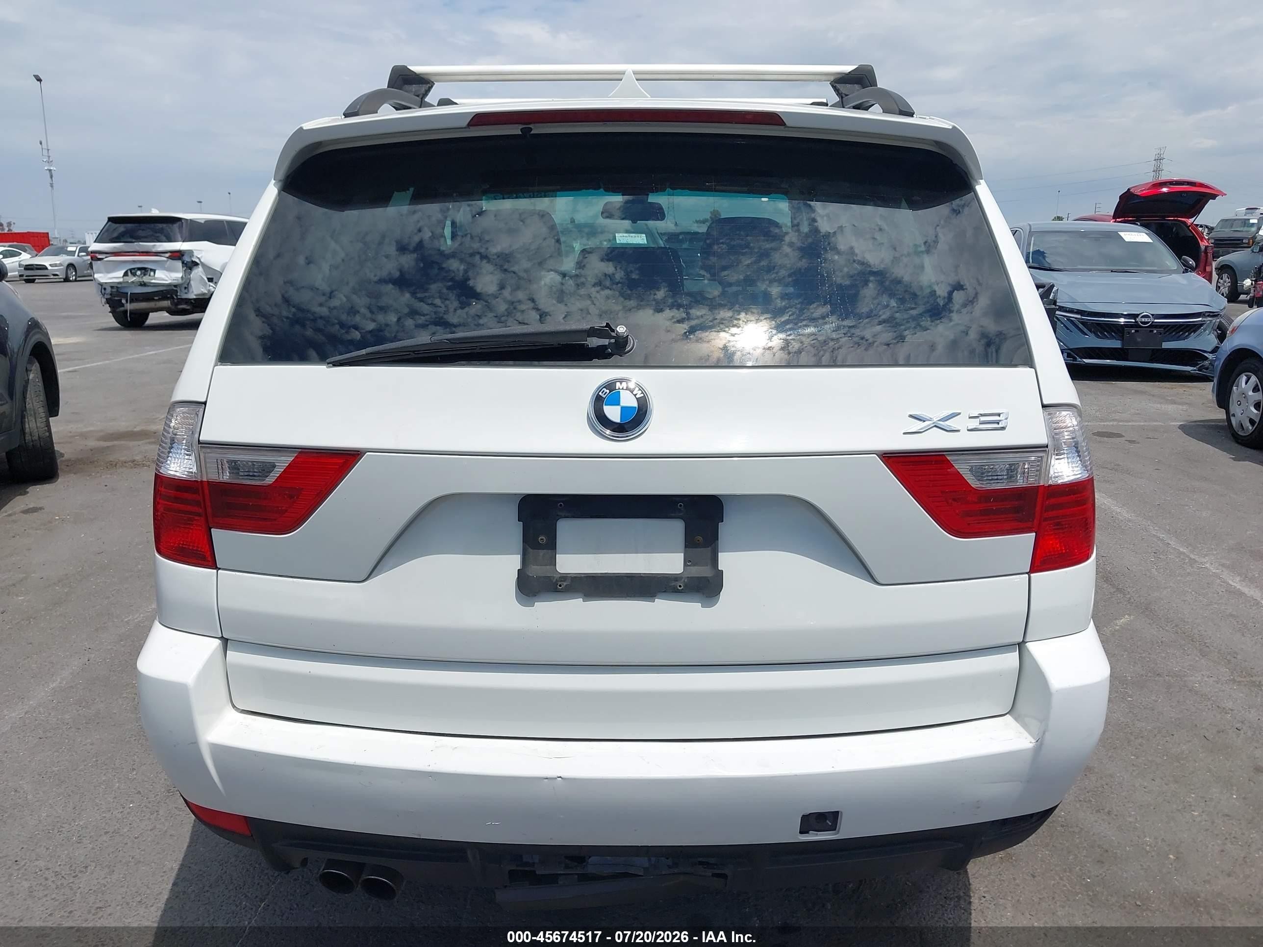 2010 Bmw X3 Xdrive30i White vin: WBXPC9C41AWJ34378
