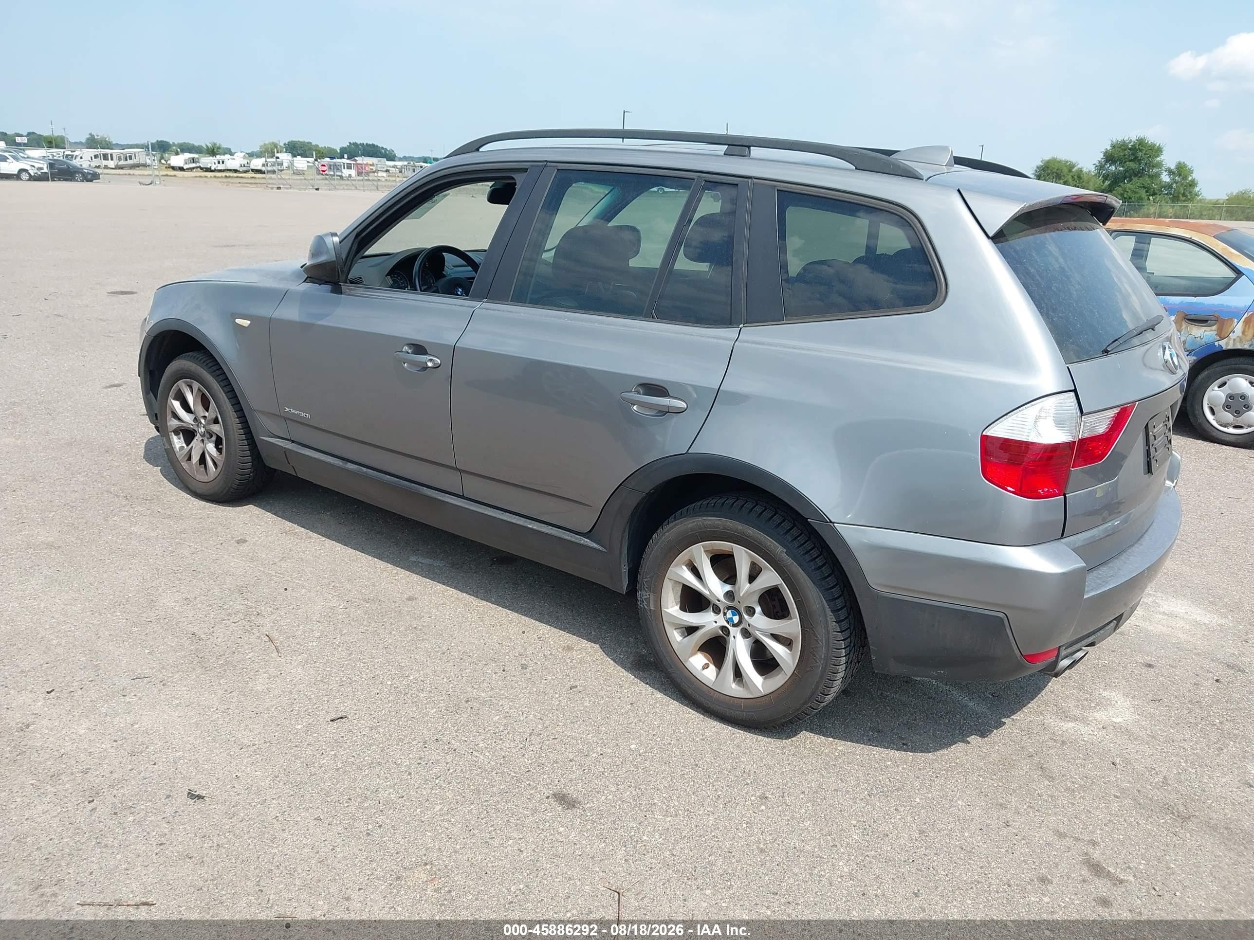 2010 Bmw X3 Xdrive30i Silver vin: WBXPC9C42AWJ34700