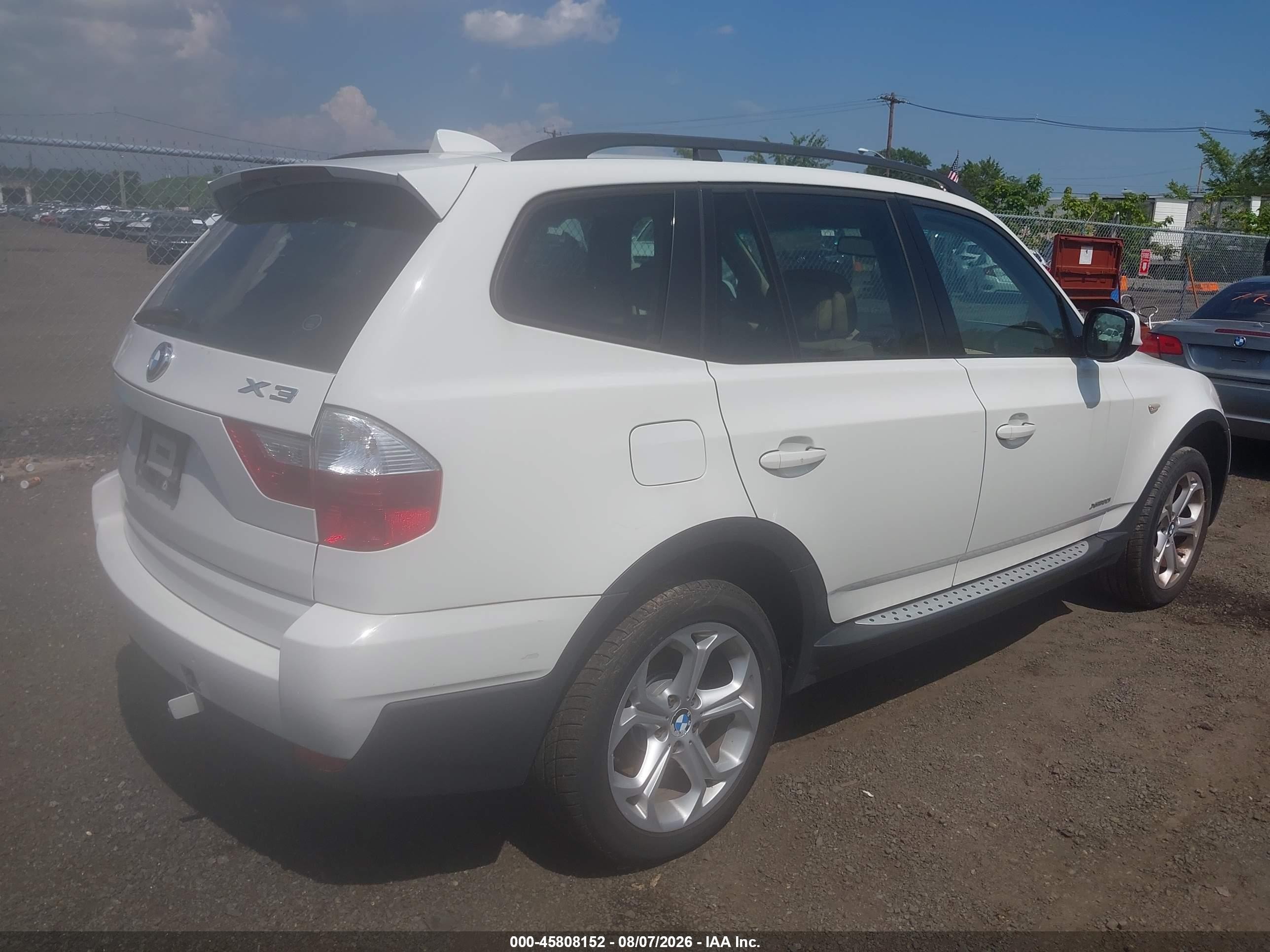 2010 Bmw X3 Xdrive30i White vin: WBXPC9C43AWJ32759