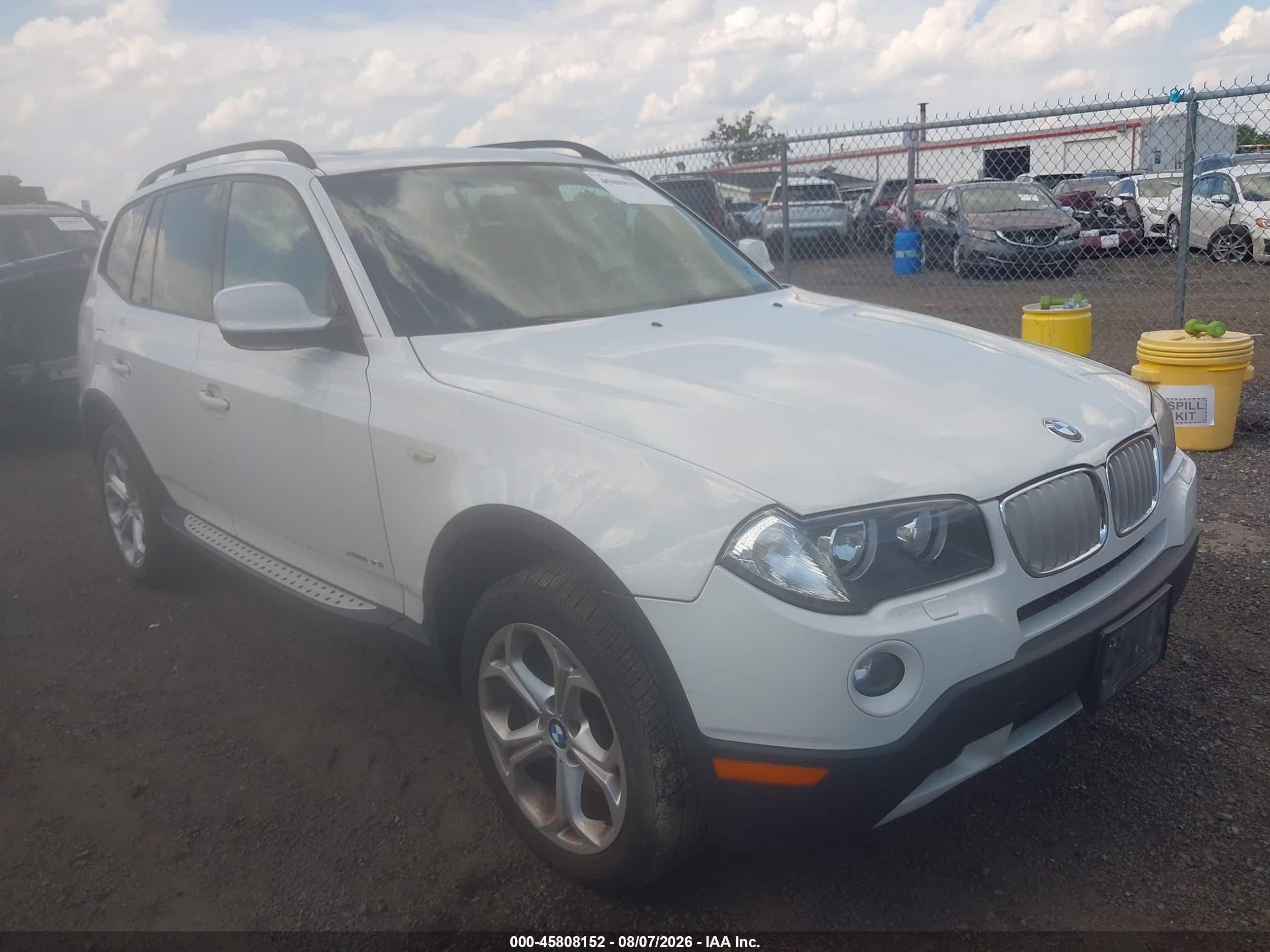 2010 Bmw X3 Xdrive30i White vin: WBXPC9C43AWJ32759