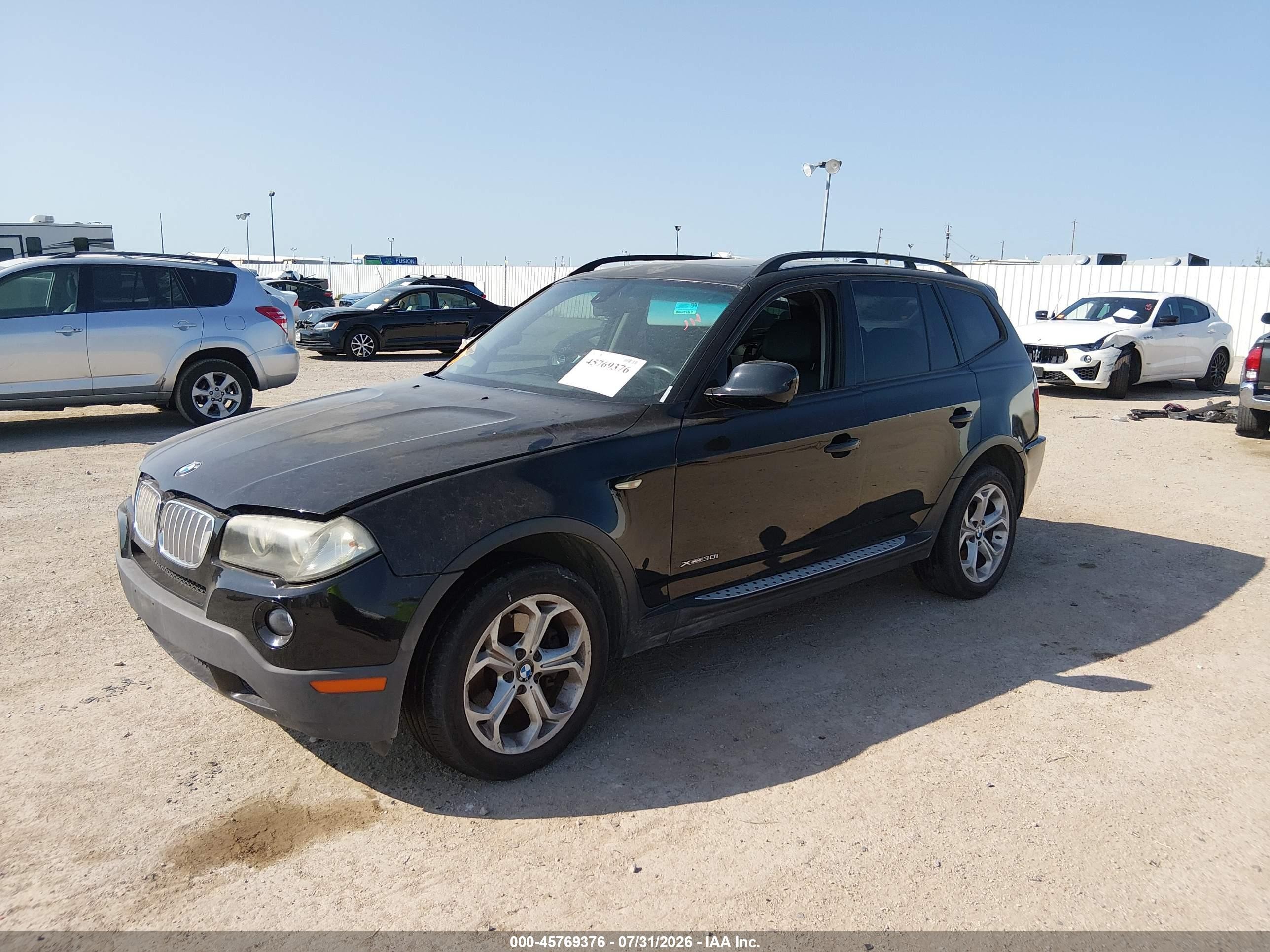 2010 Bmw X3 Xdrive30i Black vin: WBXPC9C45AWJ33881