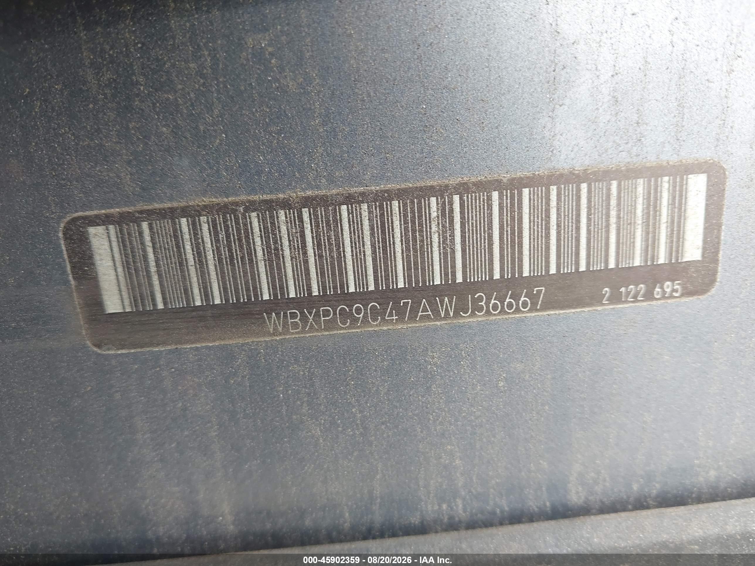 2010 Bmw X3 Xdrive30i Серый vin: WBXPC9C47AWJ36667