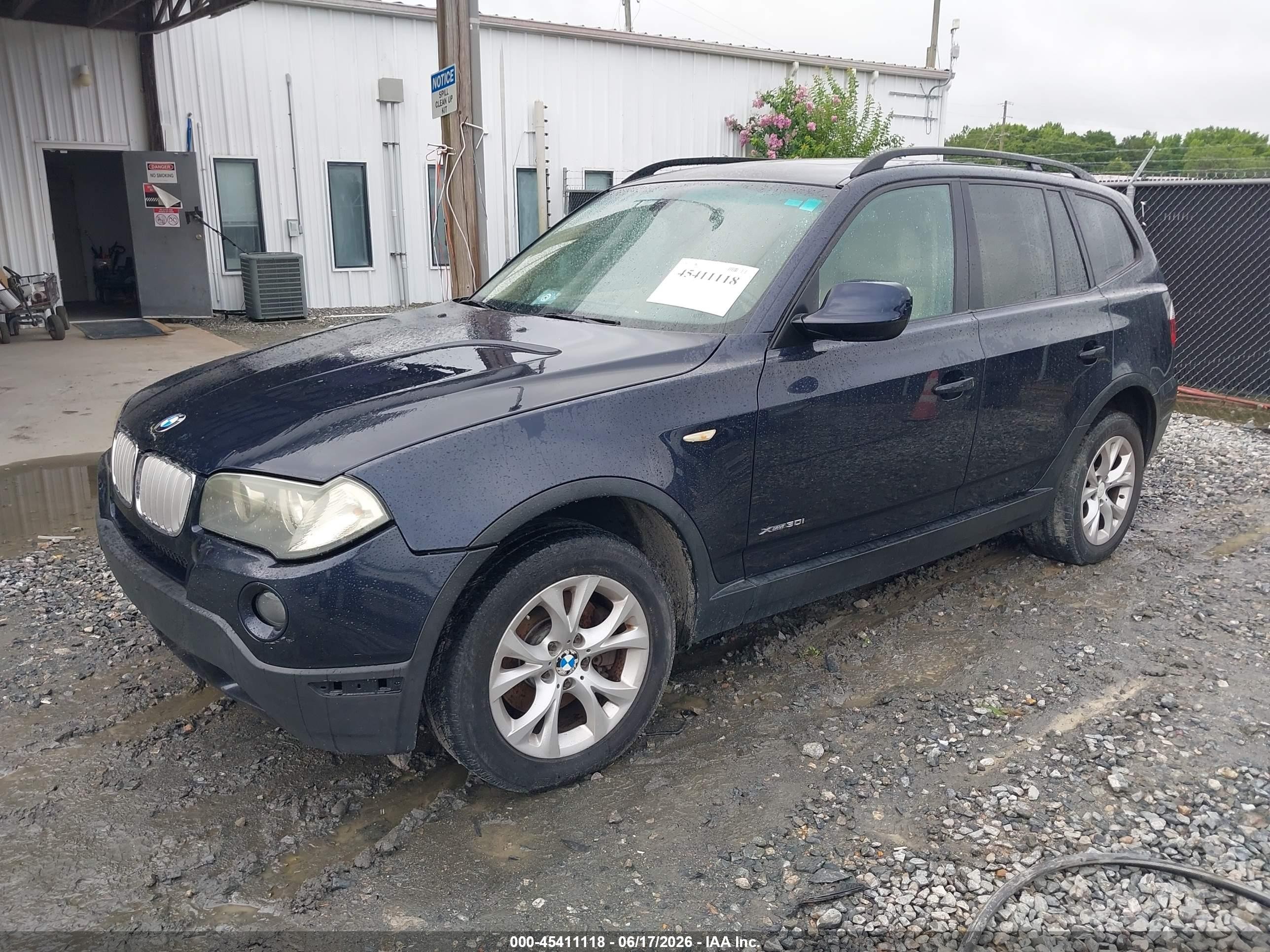 2010 Bmw X3 Xdrive30i Blue vin: WBXPC9C47AWJ38550