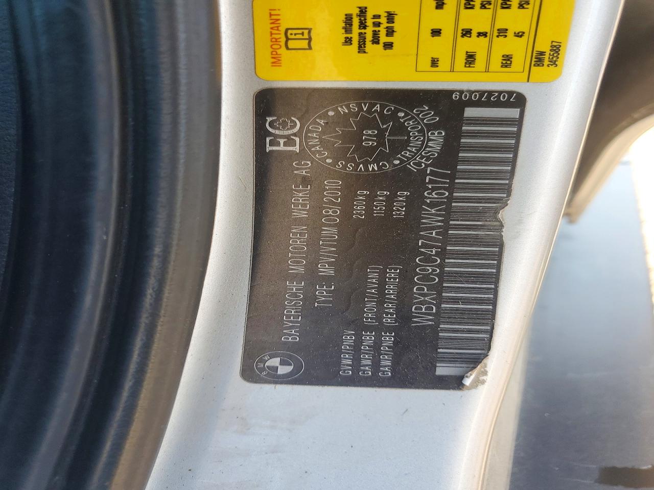 2010 Bmw X3 Xdrive30i Silver vin: WBXPC9C47AWK16177