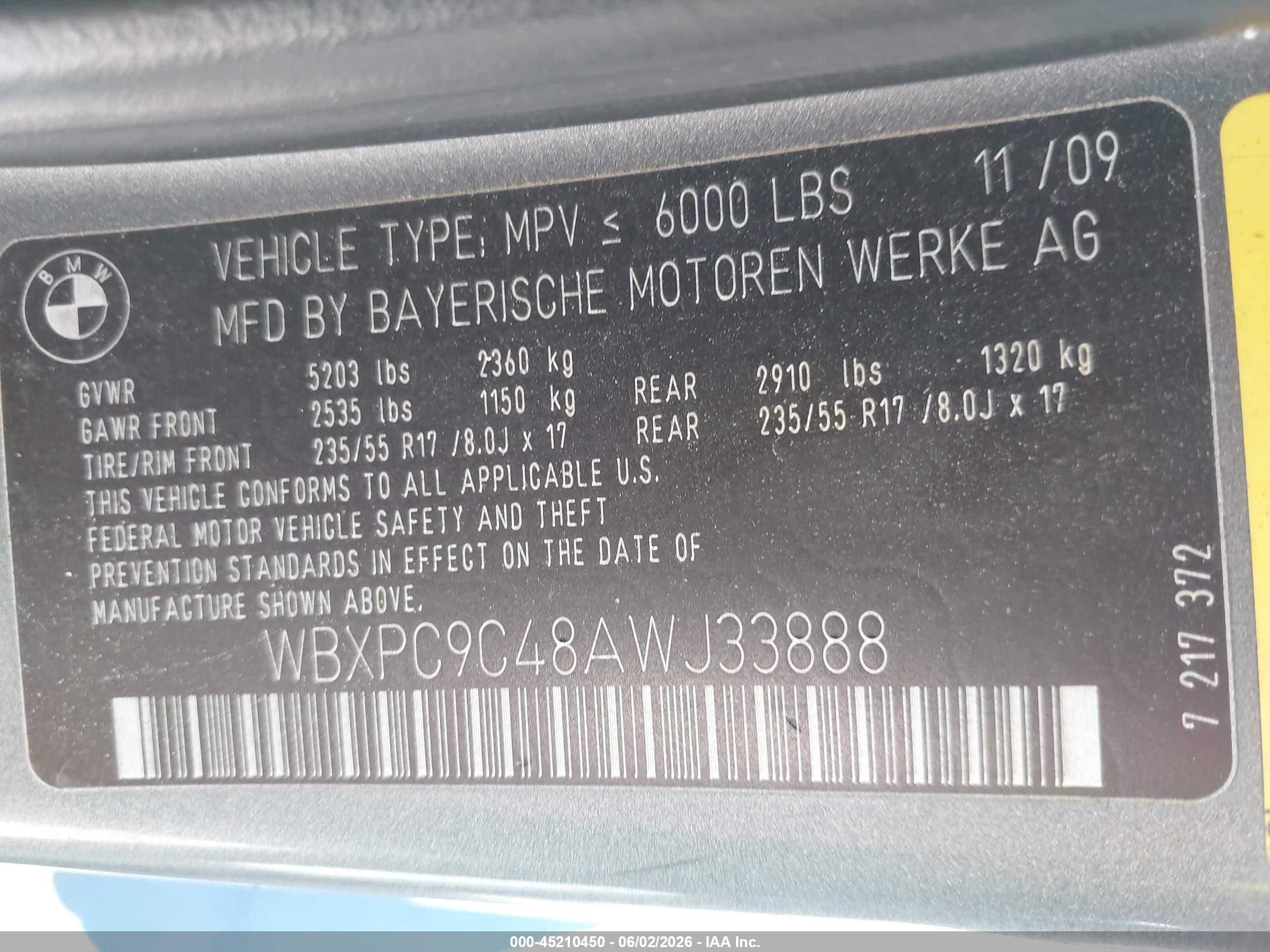 2010 Bmw X3 Xdrive30i Gray vin: WBXPC9C48AWJ33888