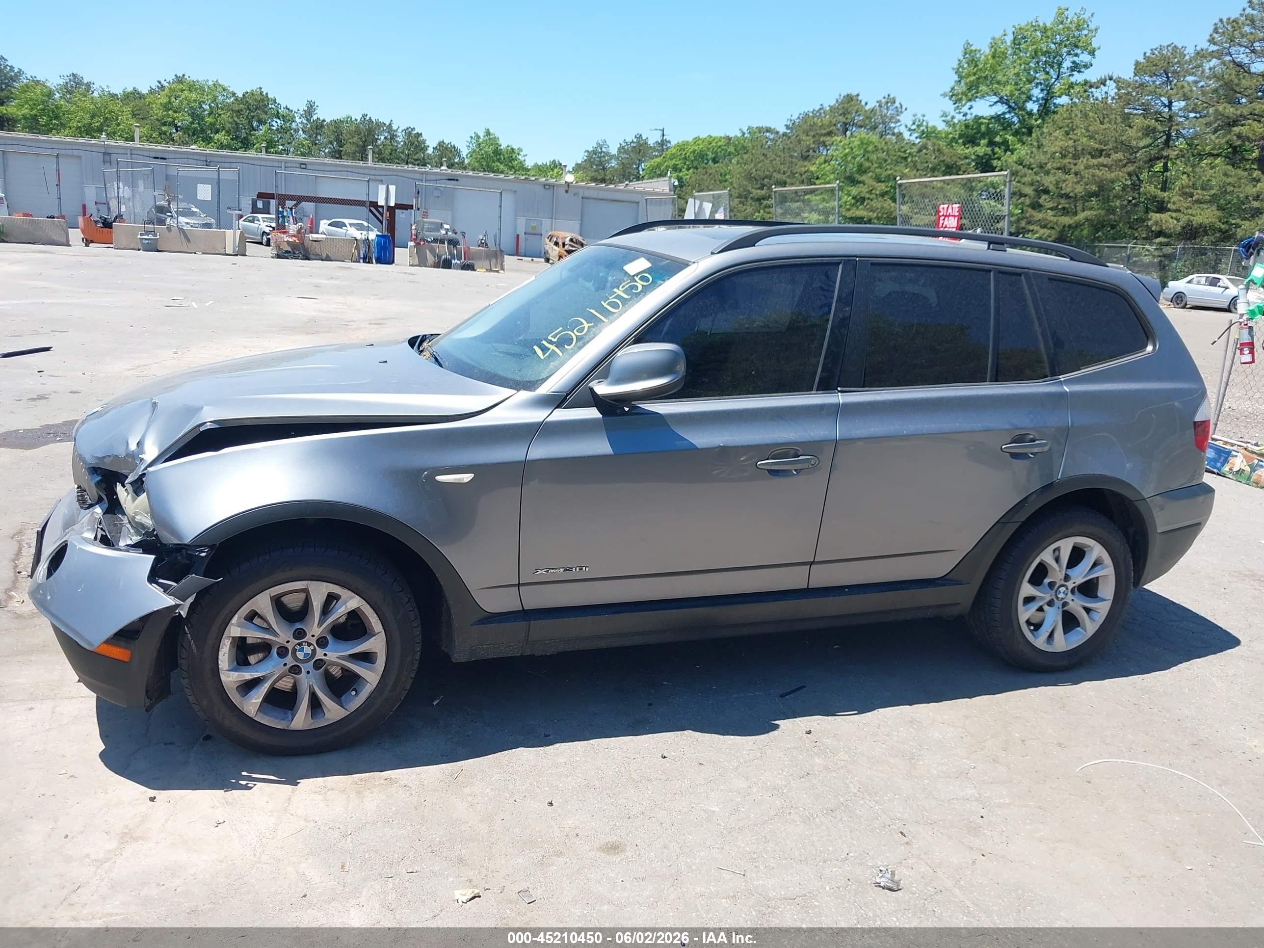 2010 Bmw X3 Xdrive30i Gray vin: WBXPC9C48AWJ33888