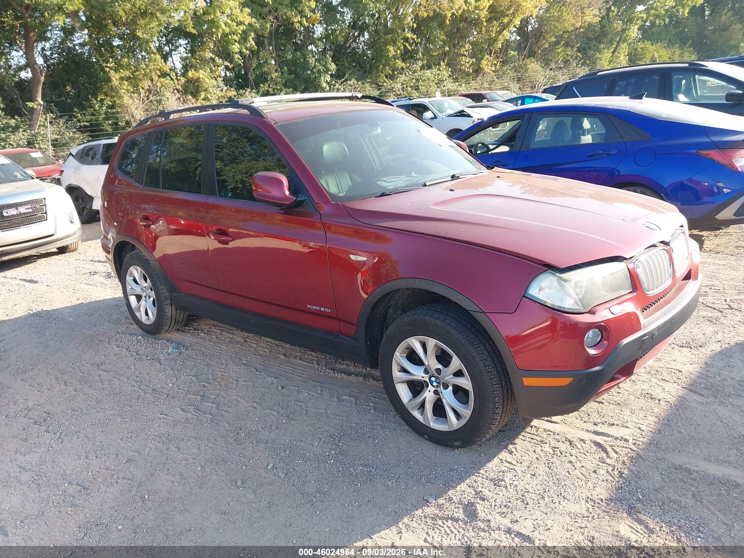 2010 Bmw X3 Xdrive30i Red vin: WBXPC9C4XAWJ38140