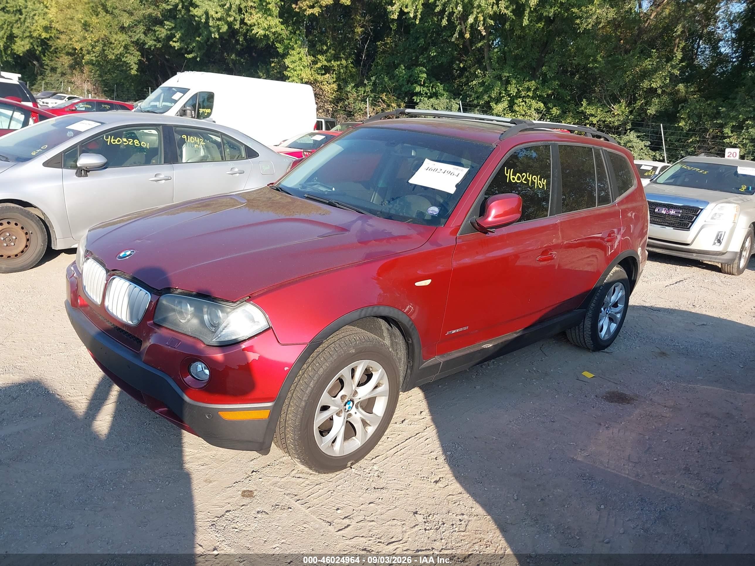 2010 Bmw X3 Xdrive30i Red vin: WBXPC9C4XAWJ38140