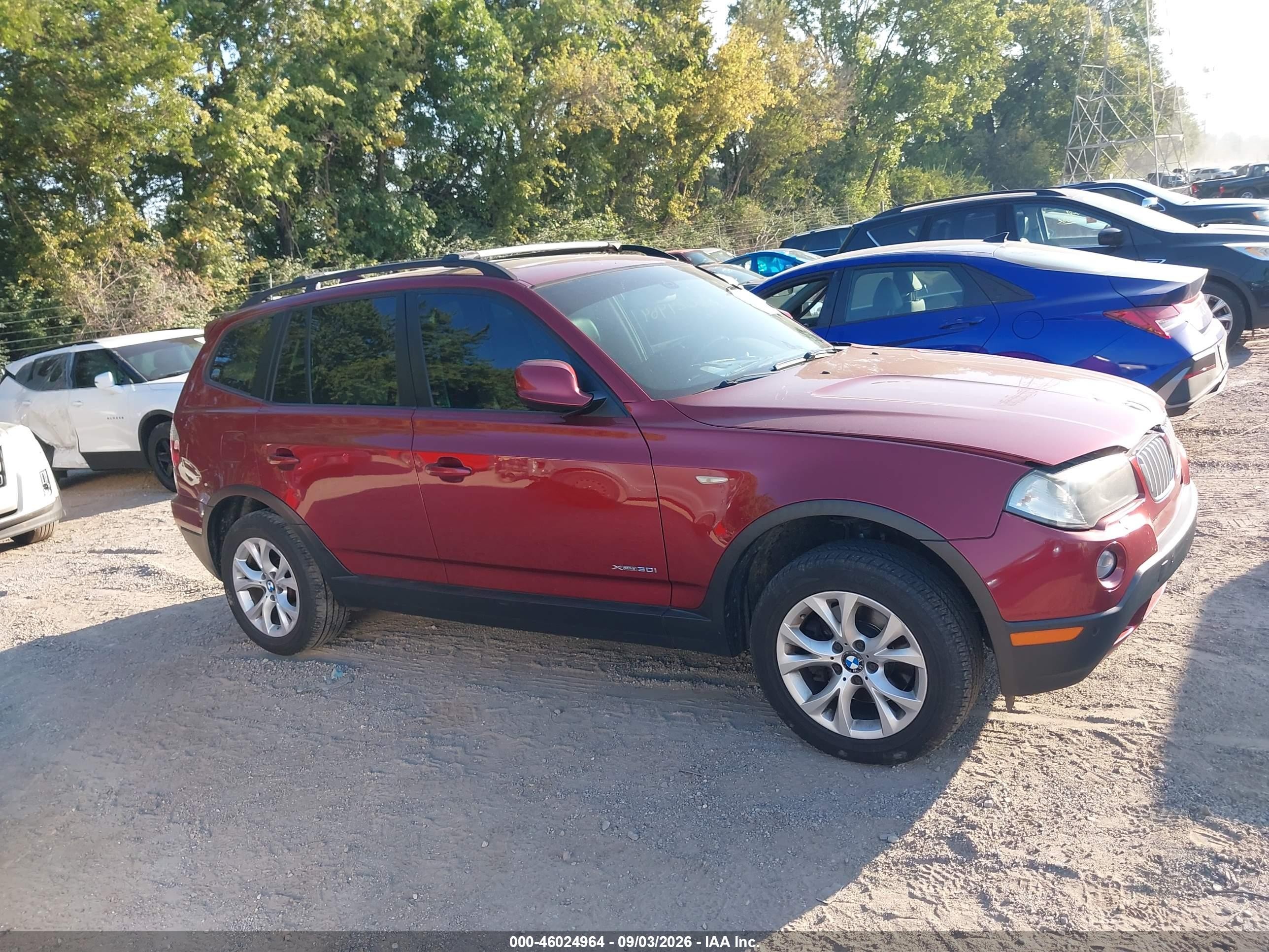 2010 Bmw X3 Xdrive30i Red vin: WBXPC9C4XAWJ38140
