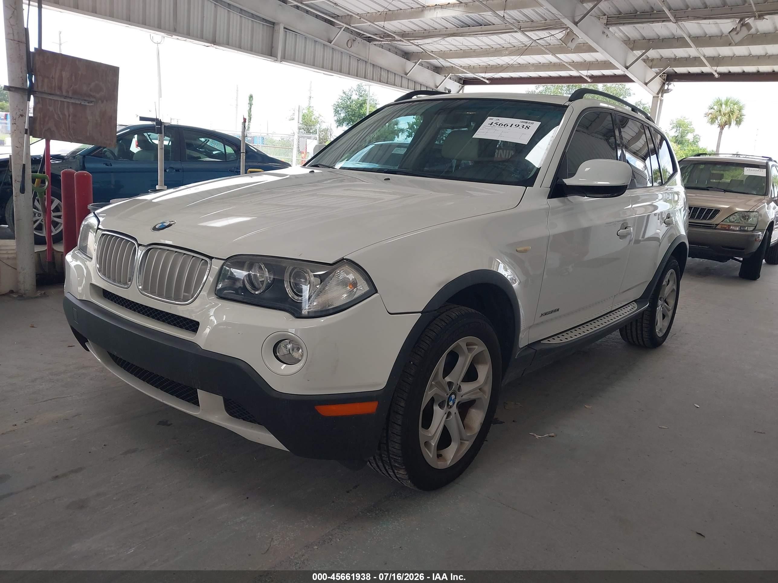 2010 Bmw X3 Xdrive30i White vin: WBXPC9C4XAWJ38588
