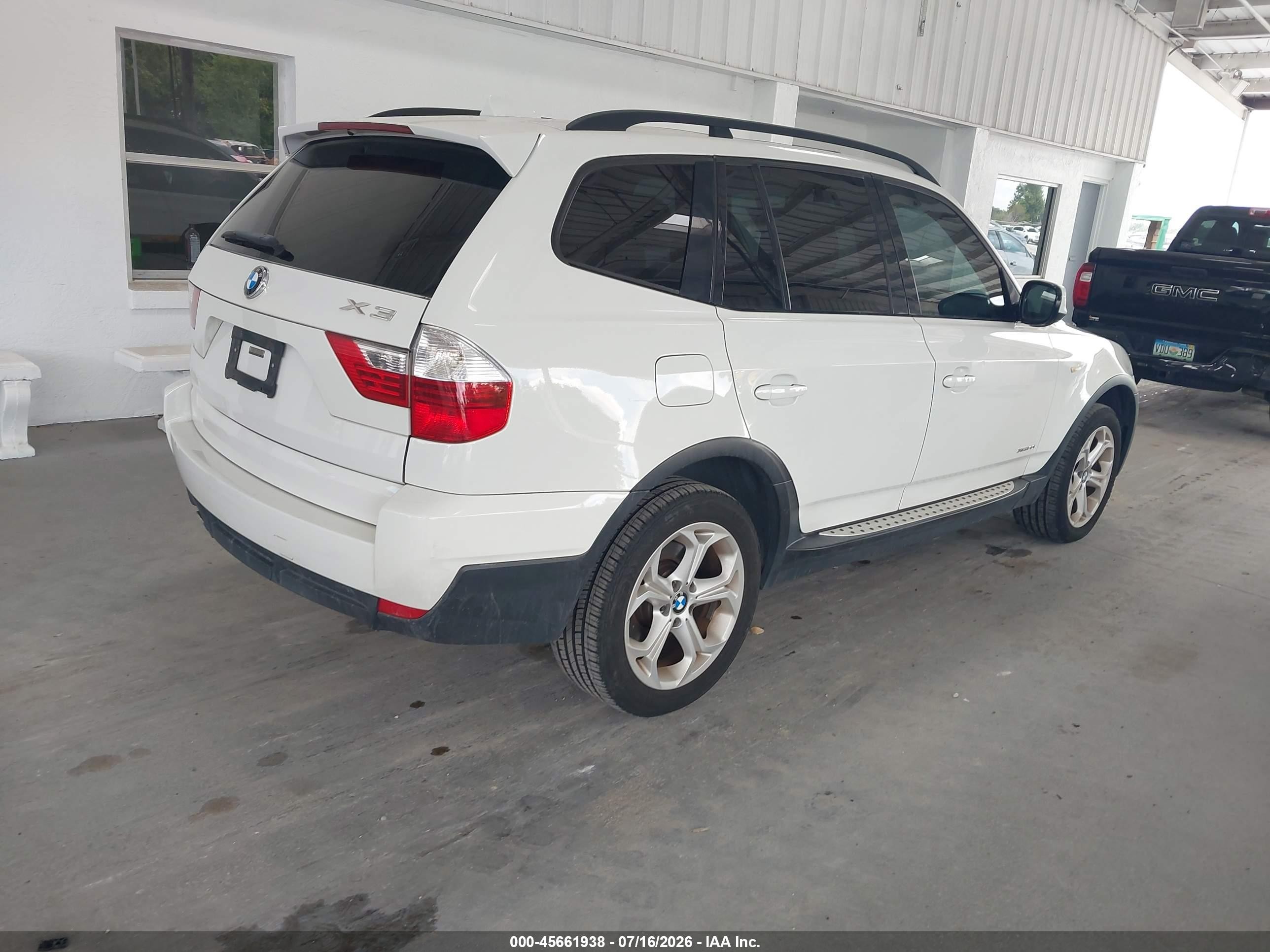 2010 Bmw X3 Xdrive30i White vin: WBXPC9C4XAWJ38588