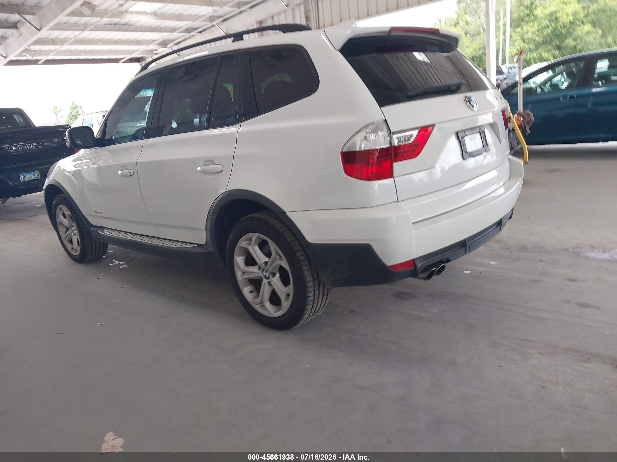 2010 Bmw X3 Xdrive30i White vin: WBXPC9C4XAWJ38588