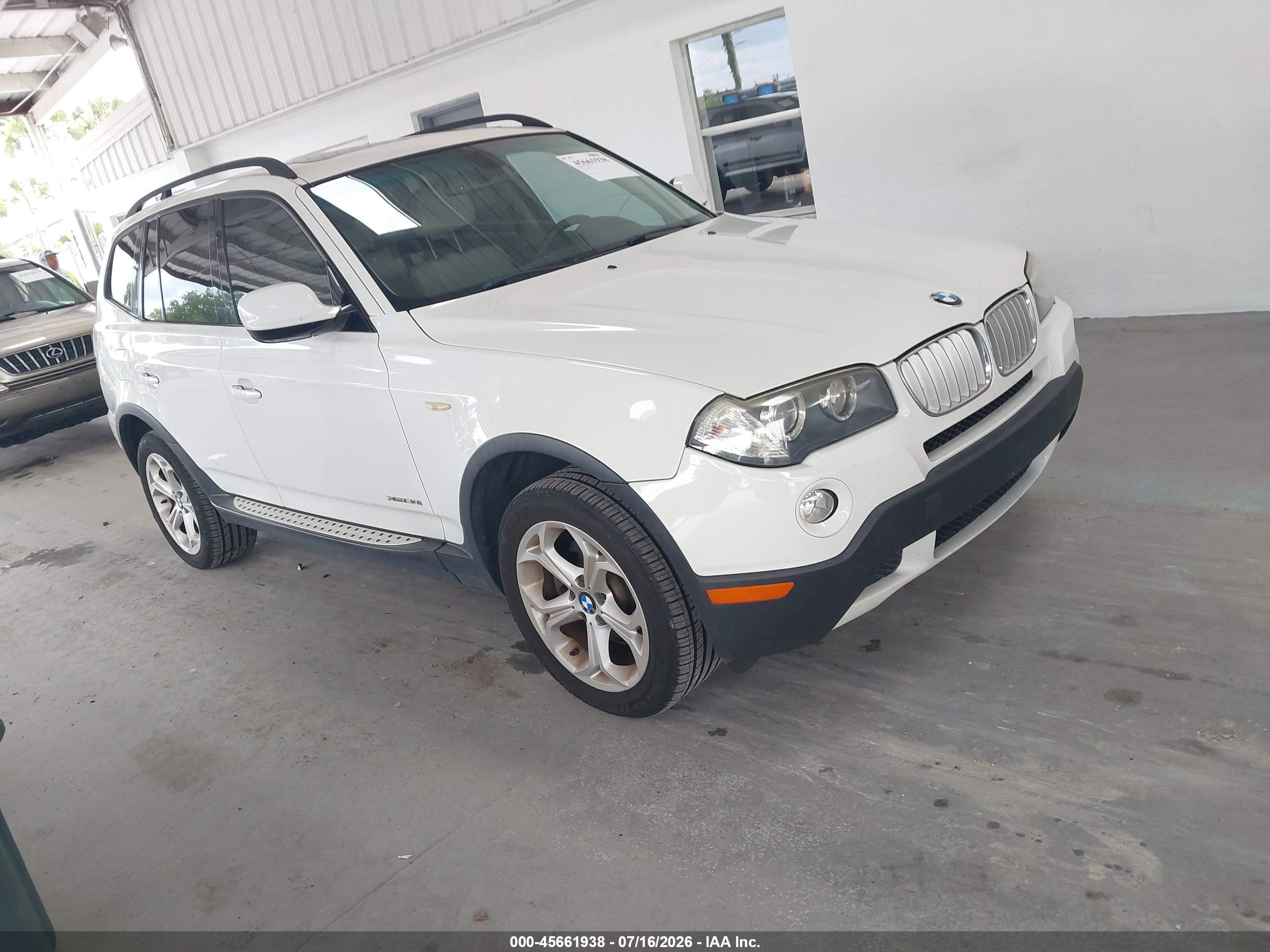 2010 Bmw X3 Xdrive30i White vin: WBXPC9C4XAWJ38588