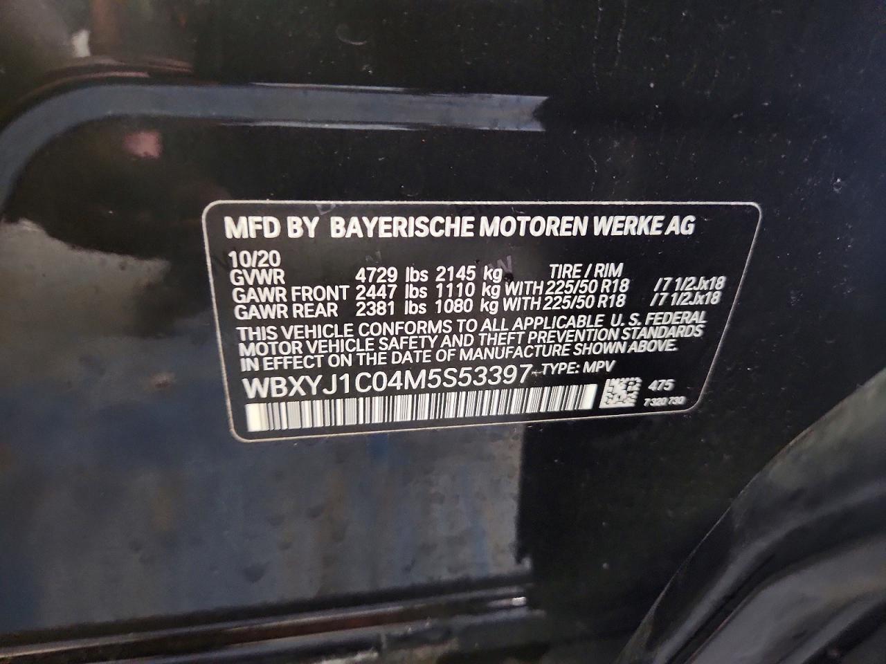2021 Bmw X2 Xdrive28i Черный vin: WBXYJ1C04M5S53397