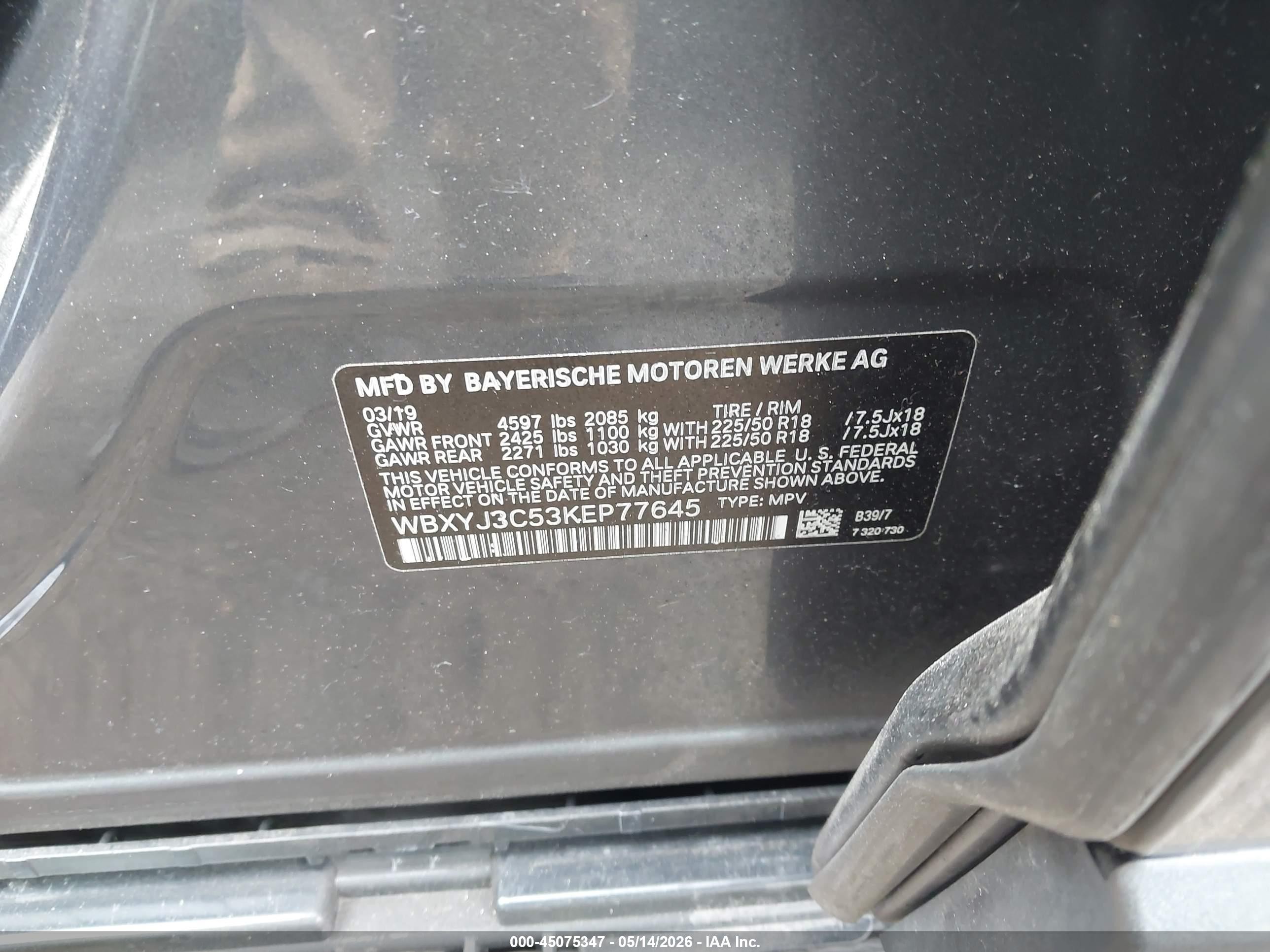 2019 Bmw X2 Sdrive28i Gray vin: WBXYJ3C53KEP77645