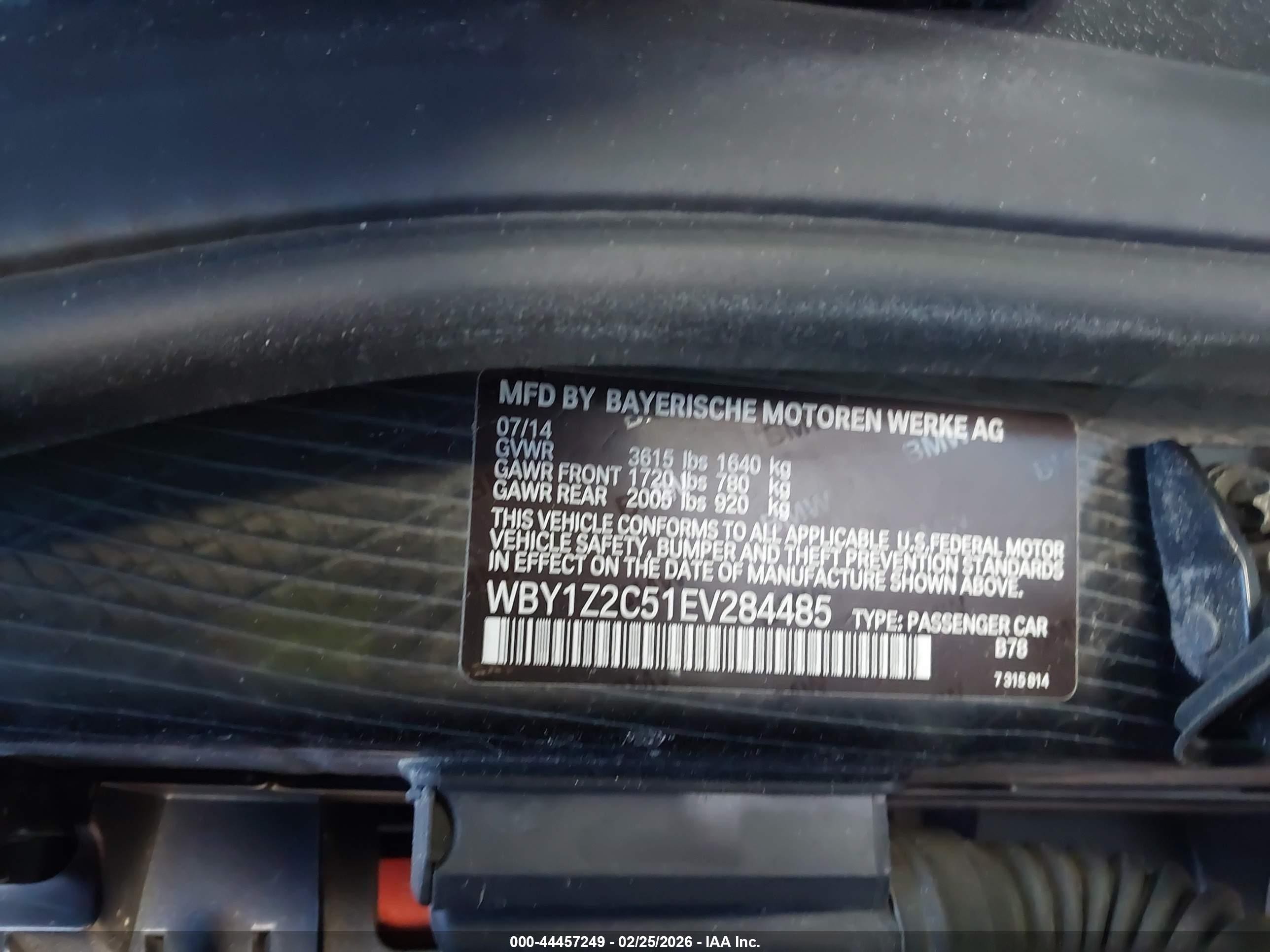 2014 Bmw I3   Orange vin: WBY1Z2C51EV284485