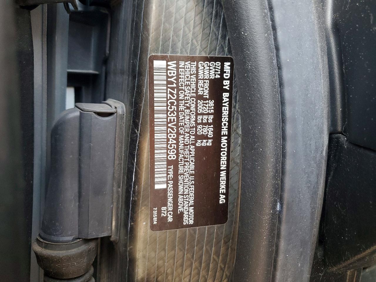 2014 Bmw I3 Bev Silver vin: WBY1Z2C53EV284598