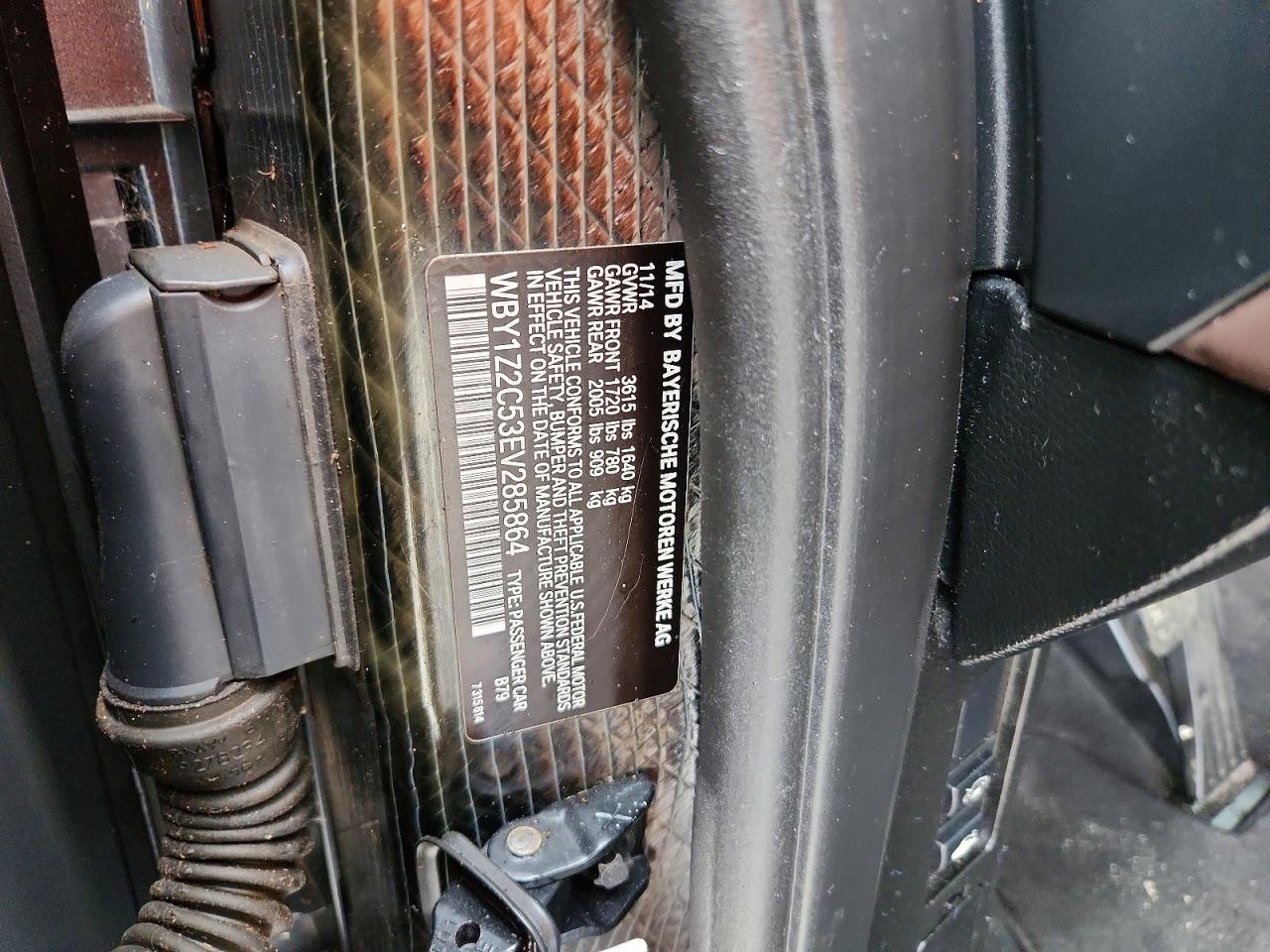 2014 Bmw I3 Bev Charcoal vin: WBY1Z2C53EV285864