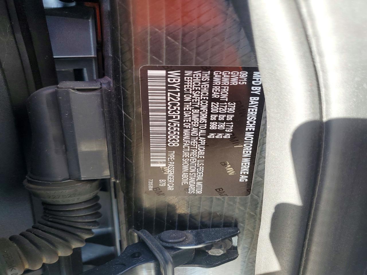 2015 Bmw I3 Bev Charcoal vin: WBY1Z2C53FV555838