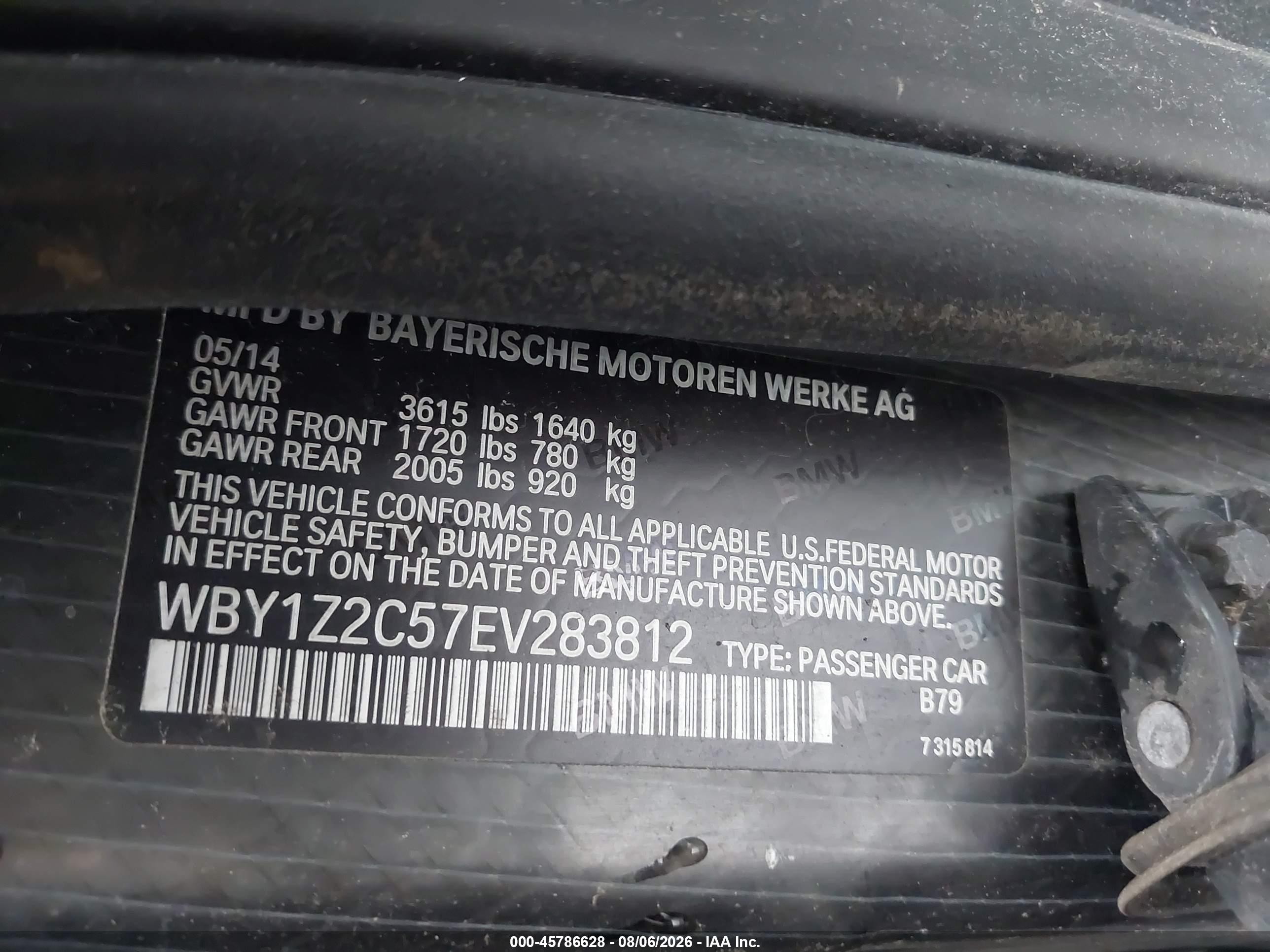 2014 Bmw I3   Gray vin: WBY1Z2C57EV283812