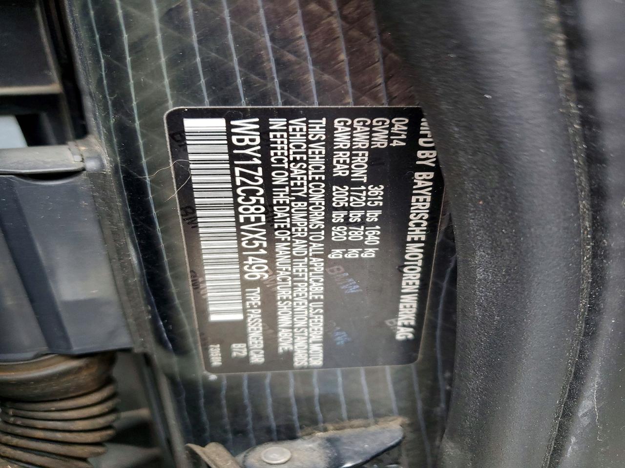 2014 Bmw I3 Bev Gray vin: WBY1Z2C58EVX51496