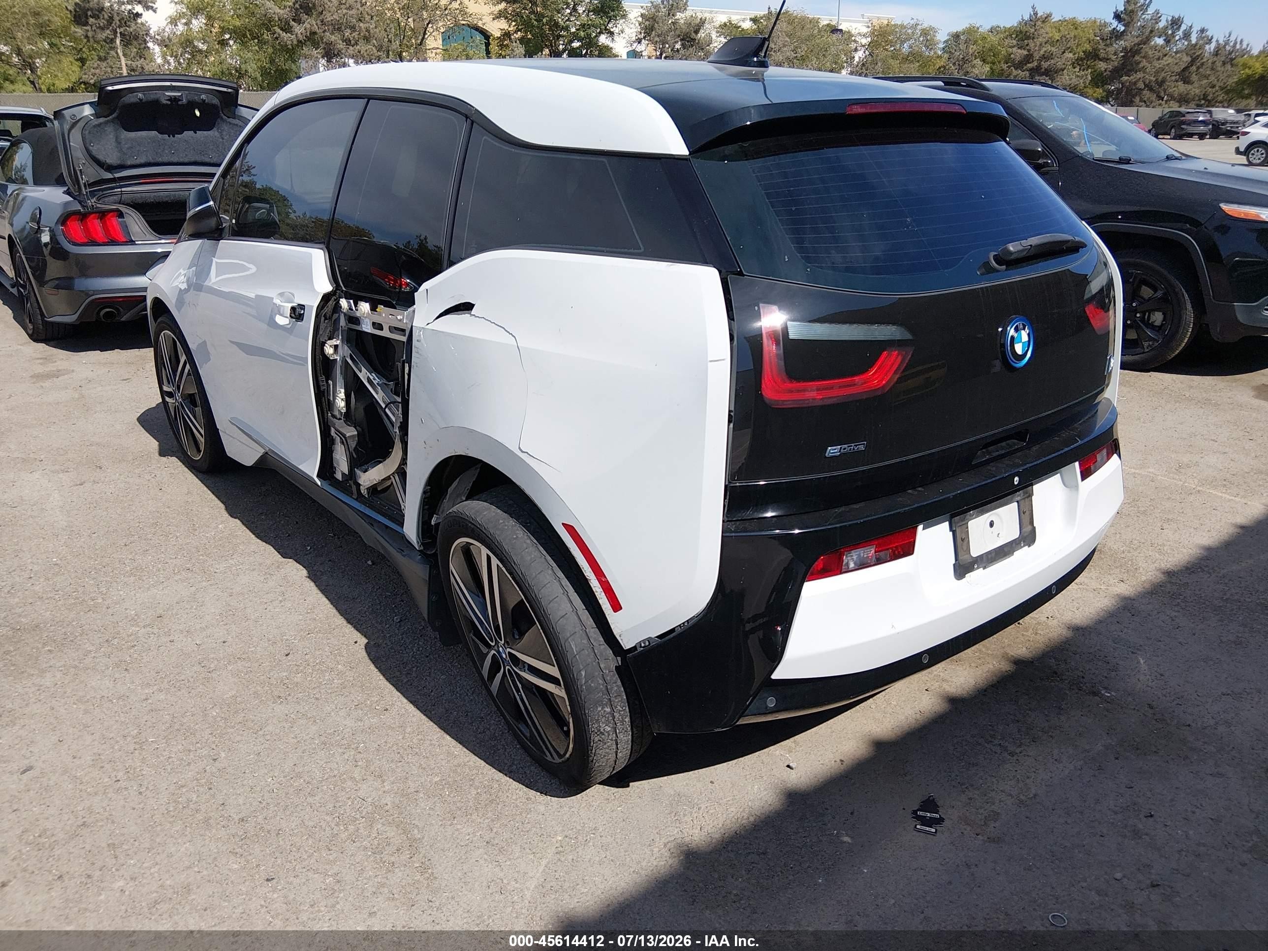 2015 Bmw I3 Base W/range Extender White vin: WBY1Z4C50FV278402