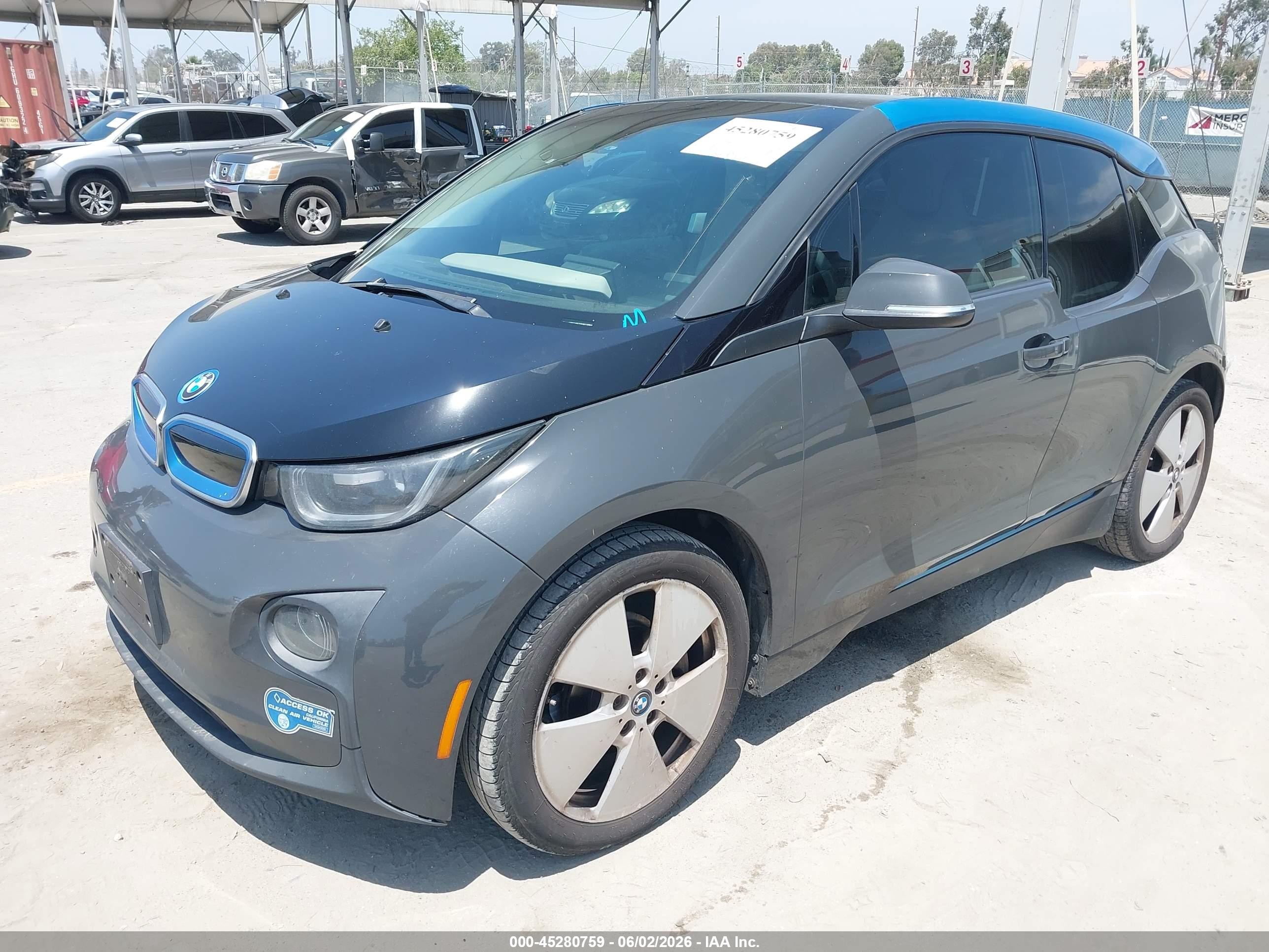 2014 Bmw I3 Base W/range Extender Gray vin: WBY1Z4C51EV277046