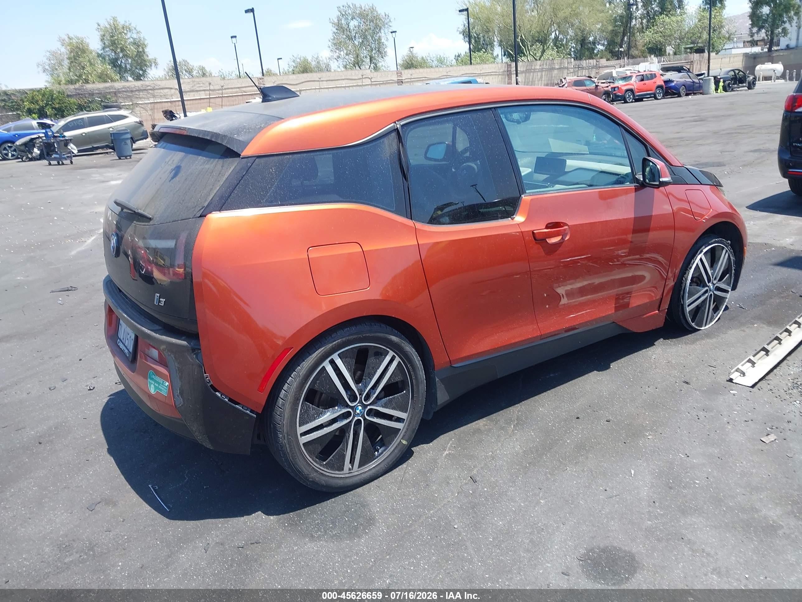 2014 Bmw I3 Base W/range Extender Orange vin: WBY1Z4C52EV272776