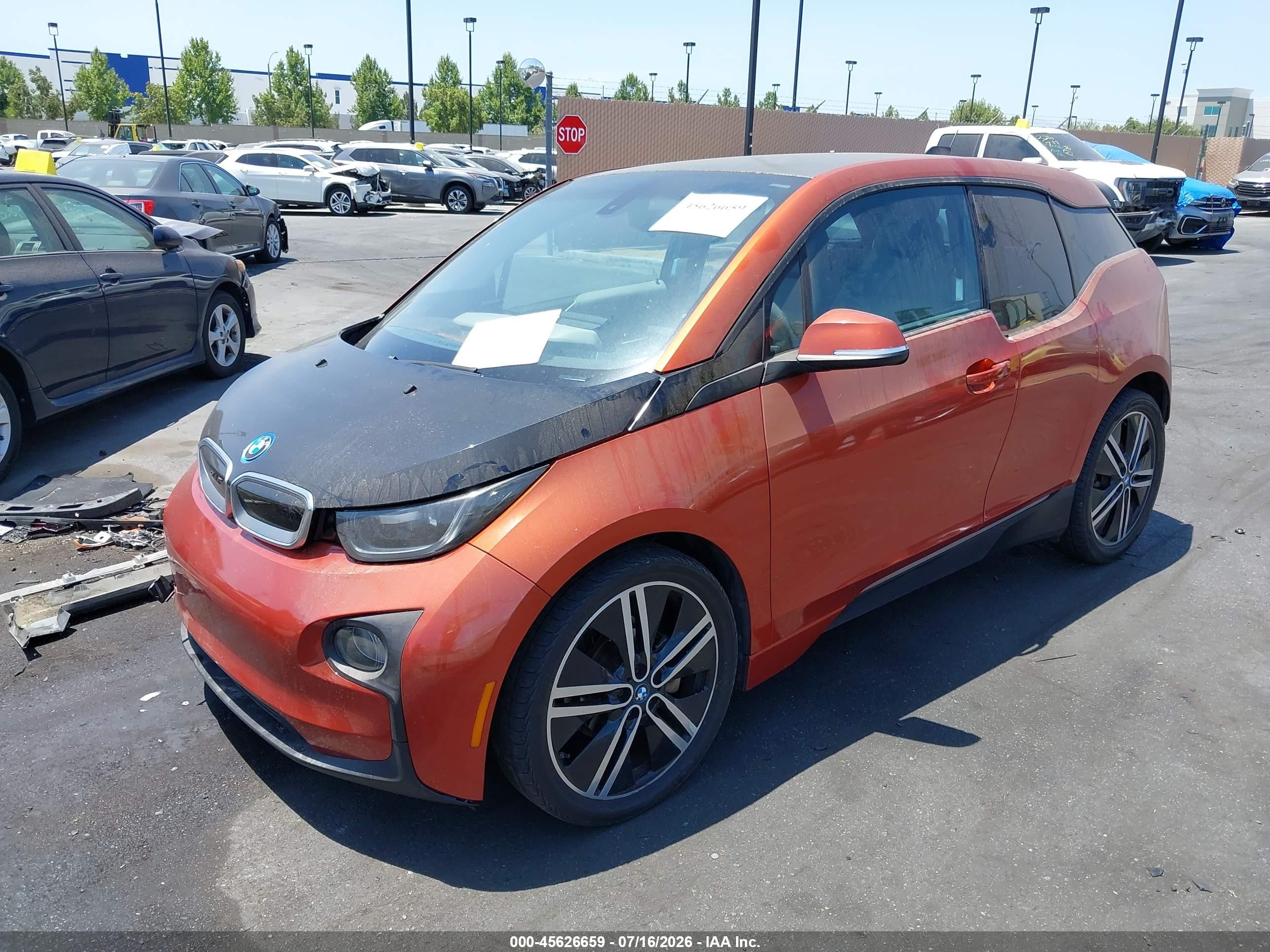 2014 Bmw I3 Base W/range Extender Orange vin: WBY1Z4C52EV272776