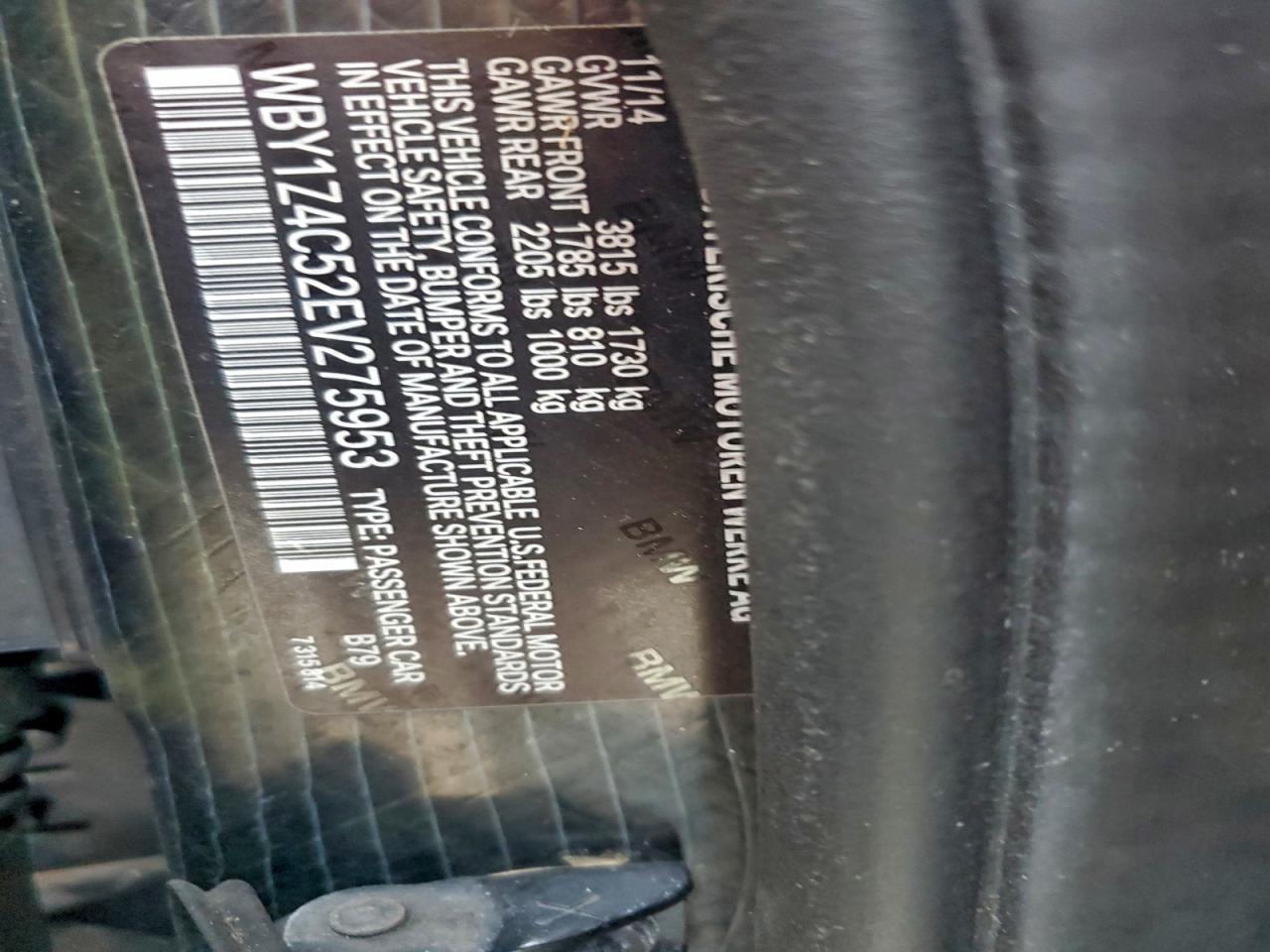 2014 Bmw I3 Rex Black vin: WBY1Z4C52EV275953