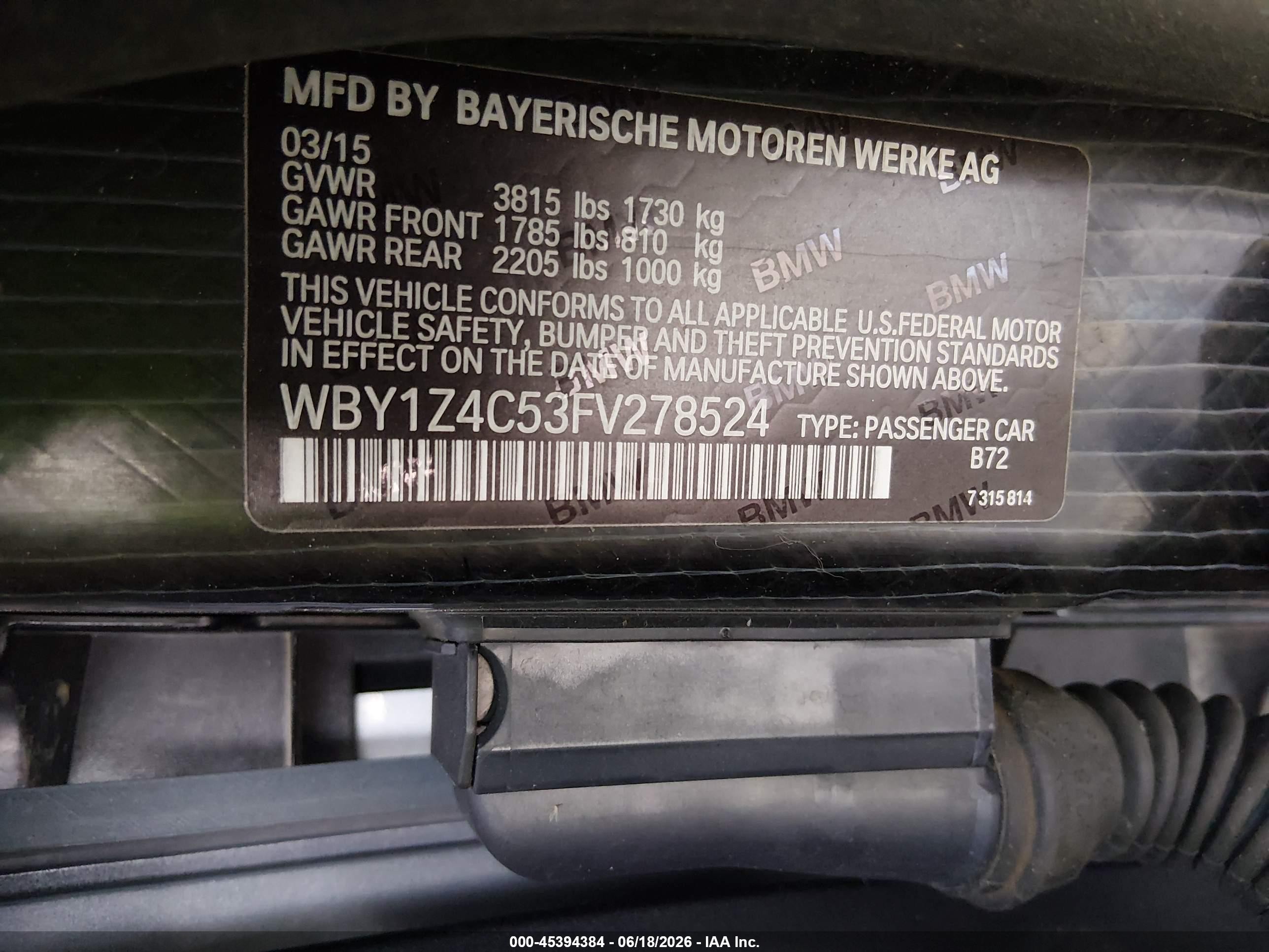 2015 Bmw I3 Base W/range Extender Серебряный vin: WBY1Z4C53FV278524