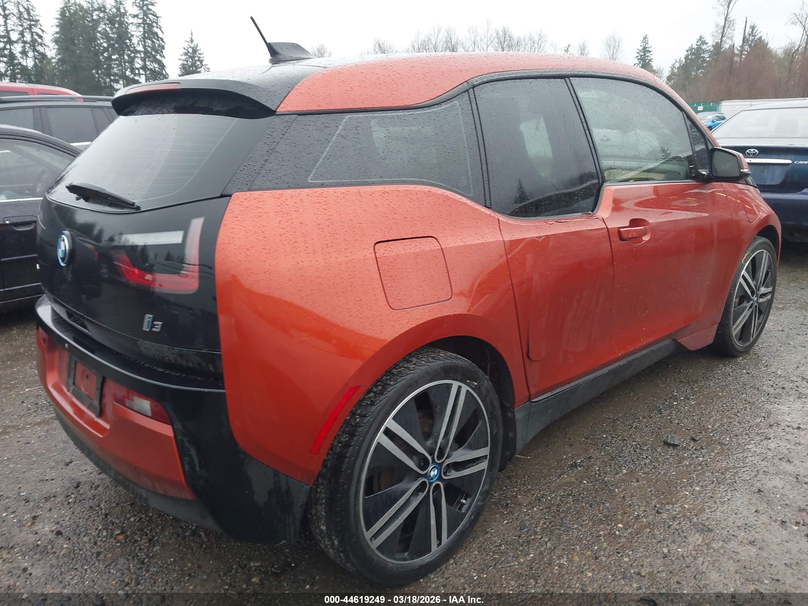 2014 Bmw I3 Base W/range Extender Orange vin: WBY1Z4C55EV277793