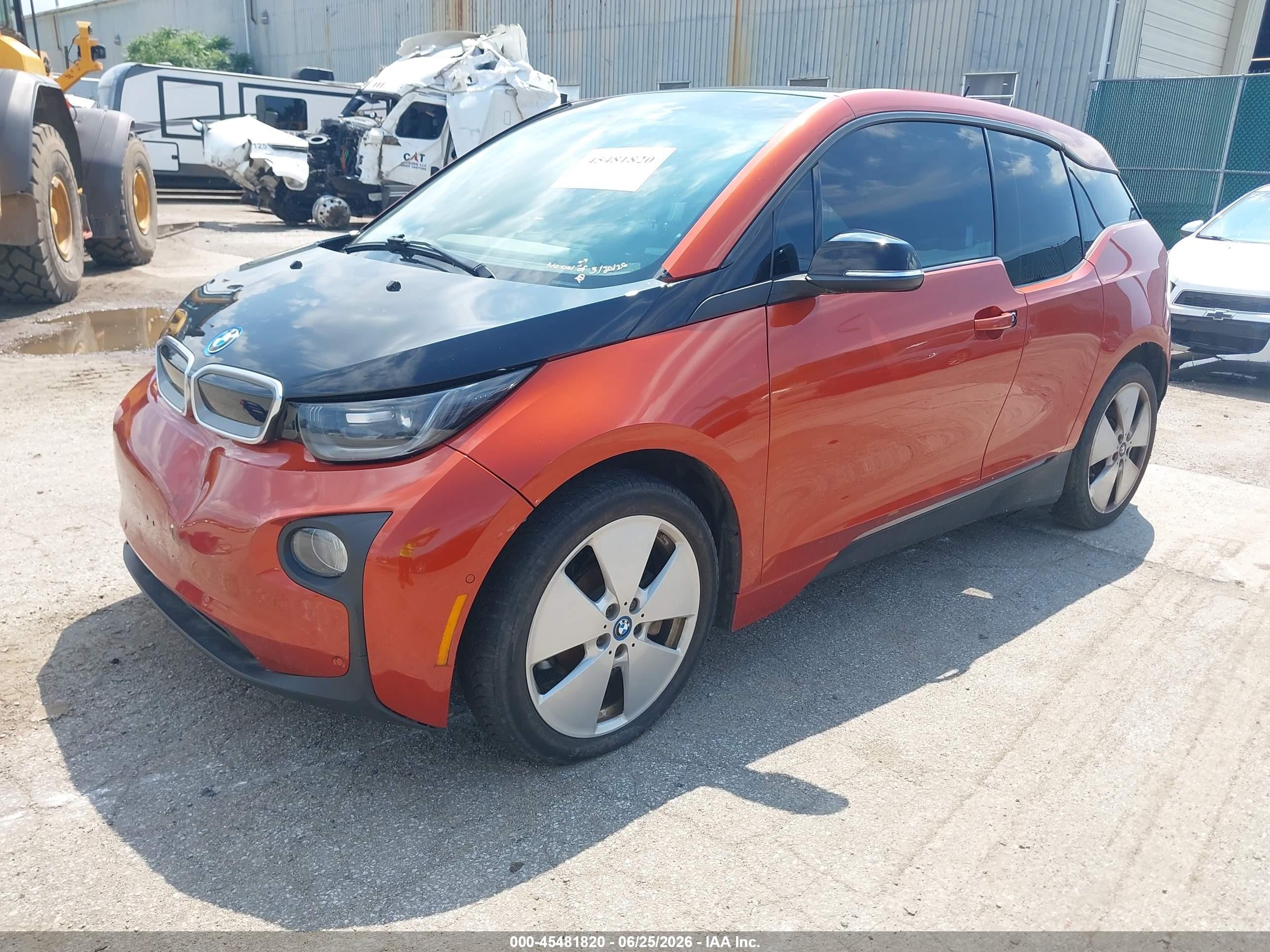 2015 Bmw I3 Base W/range Extender Orange vin: WBY1Z4C58FV502001