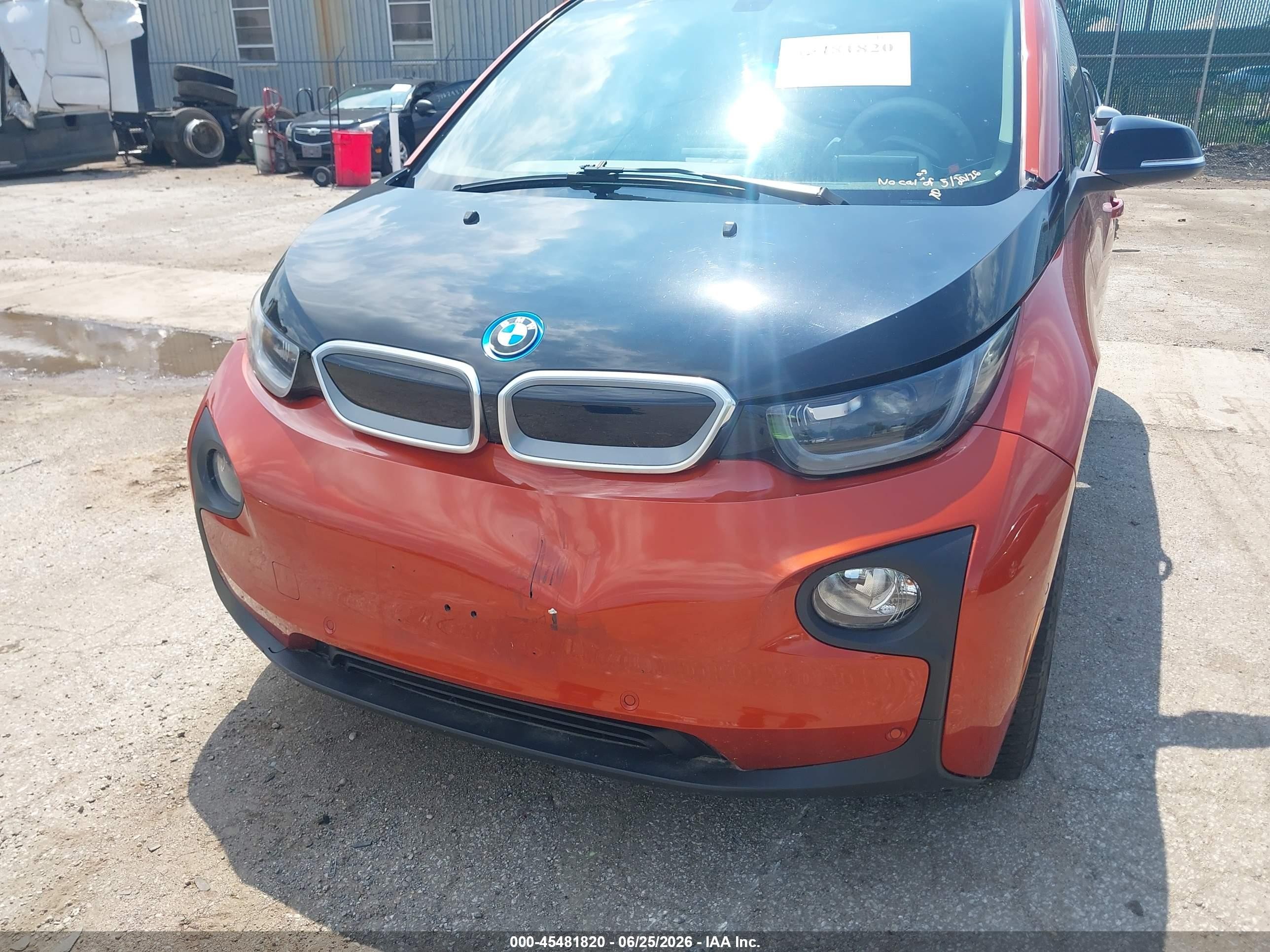 2015 Bmw I3 Base W/range Extender Orange vin: WBY1Z4C58FV502001