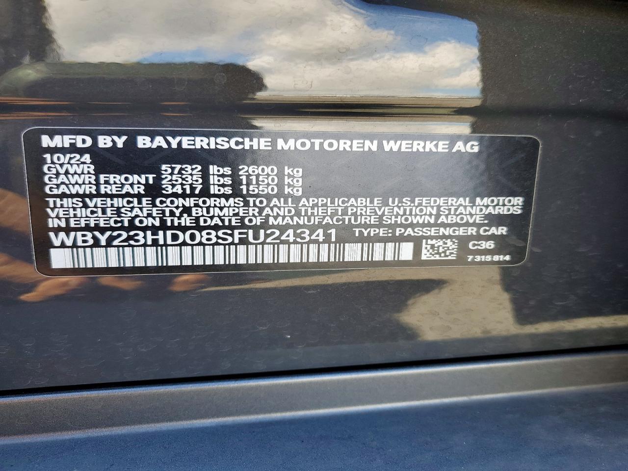 2025 Bmw I4 Edrive 40 Gray vin: WBY23HD08SFU24341
