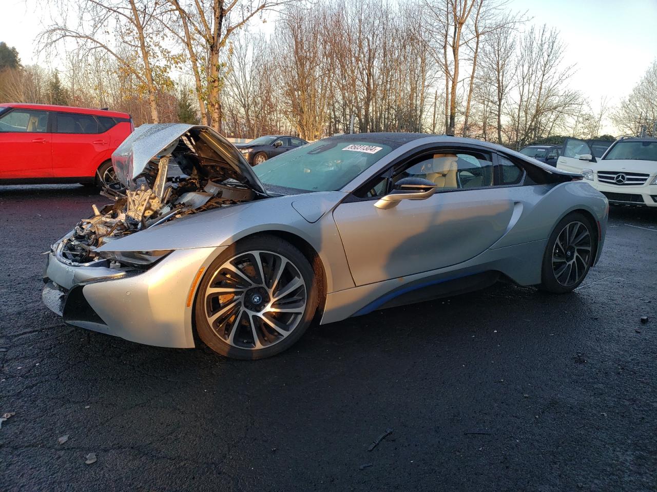 2014 Bmw I8 Silver vin: WBY2Z2C56EVX64641