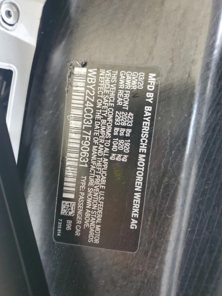 2020 Bmw I8    Белый vin: WBY2Z4C03L7F90631
