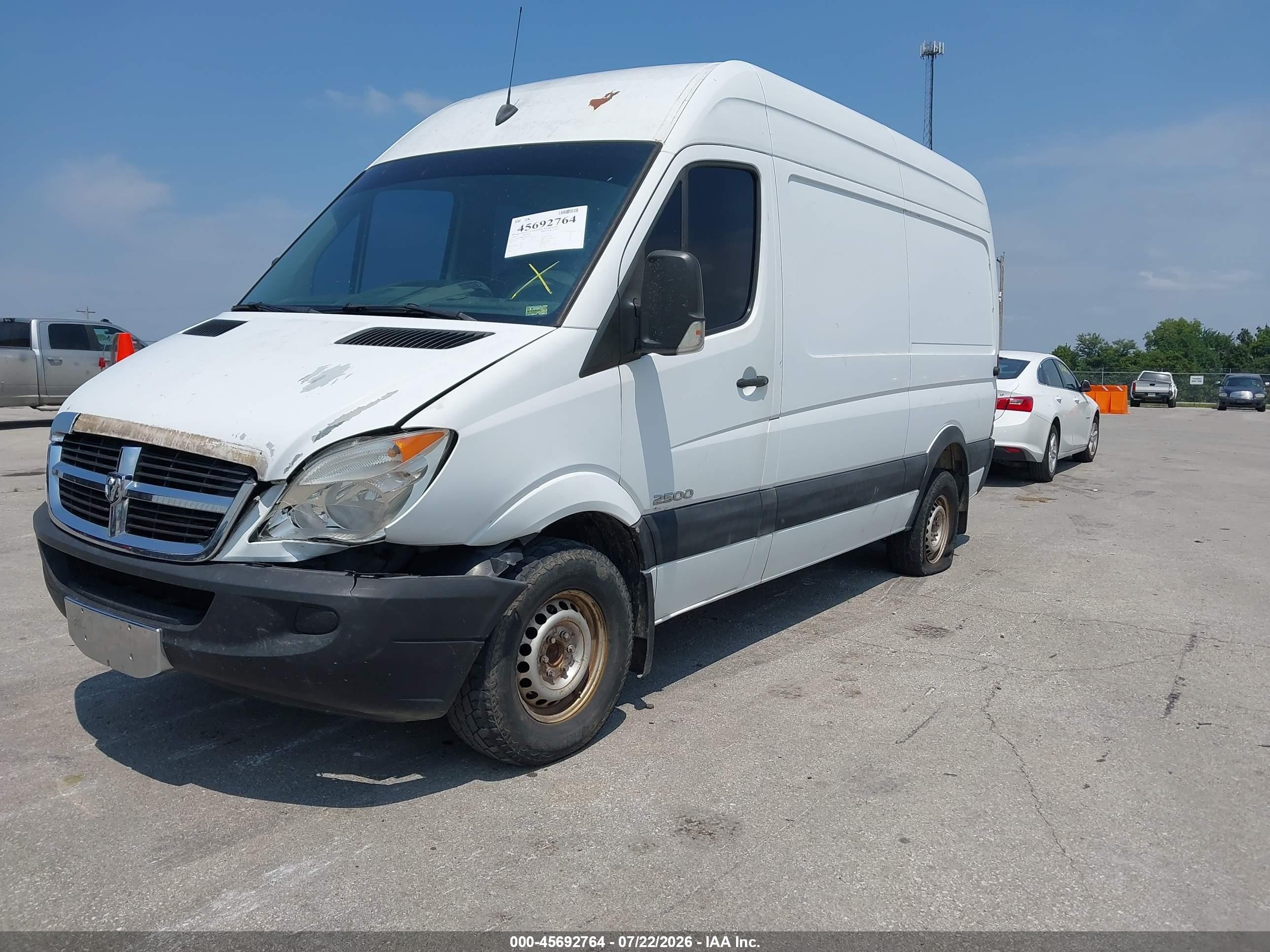 2007 Dodge Sprinter Van 2500   White vin: WD0PE745075195794