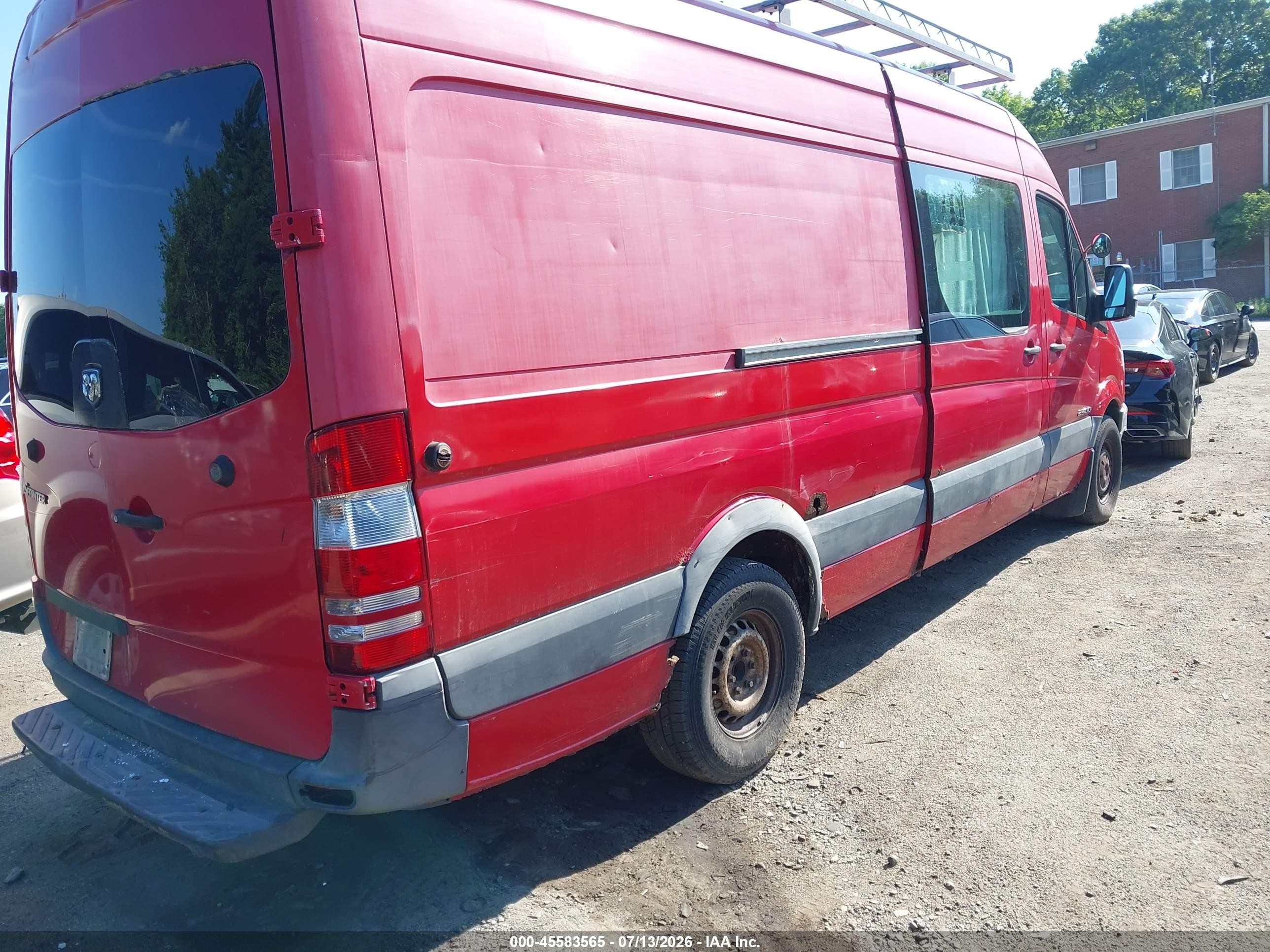 2007 Dodge Sprinter Van 2500 High Roof Красный vin: WD0PE845675196485