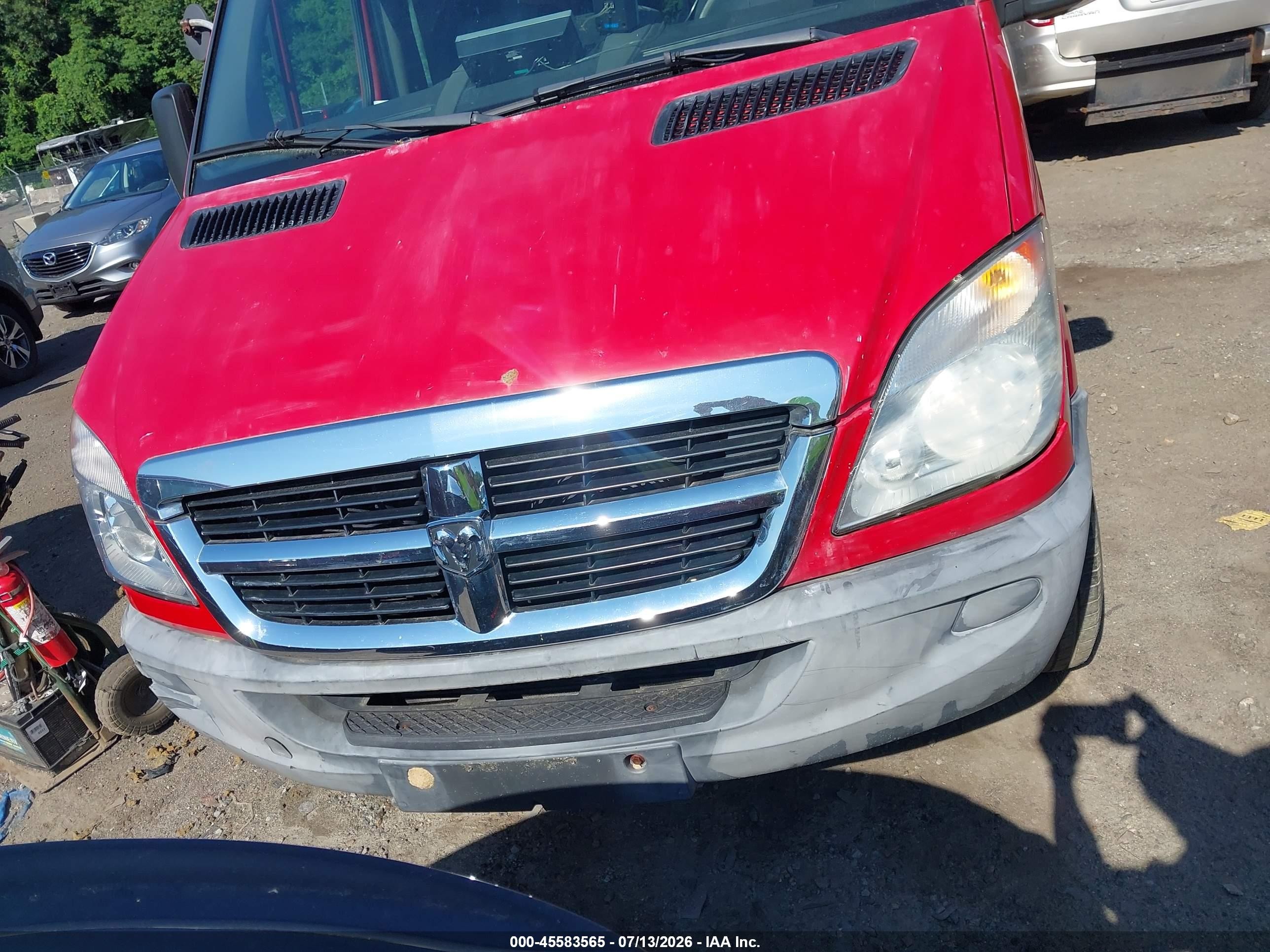 2007 Dodge Sprinter Van 2500 High Roof Красный vin: WD0PE845675196485