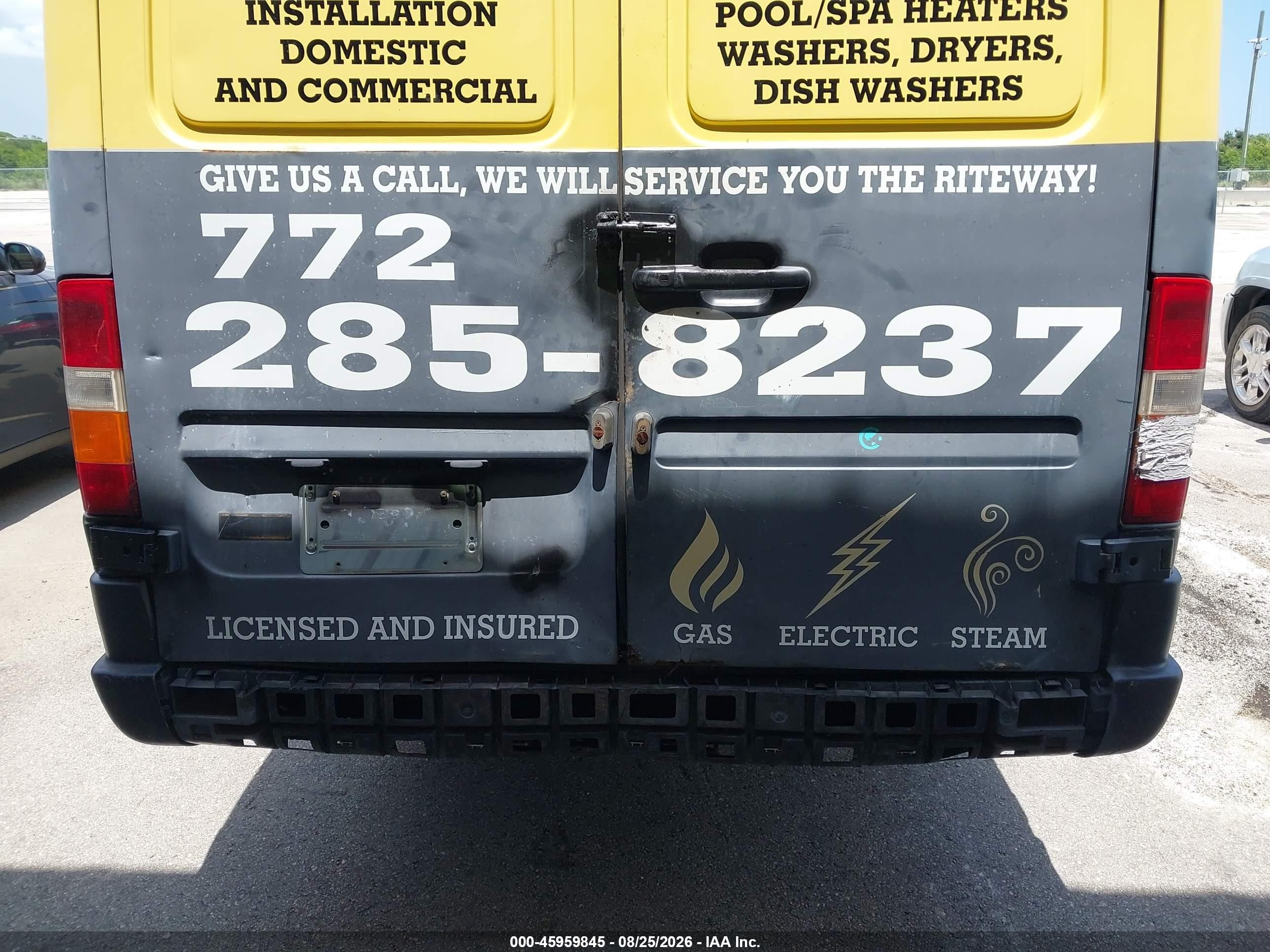 2004 Dodge Sprinter Van 3500 High Roof Yellow vin: WD2PD544945611083