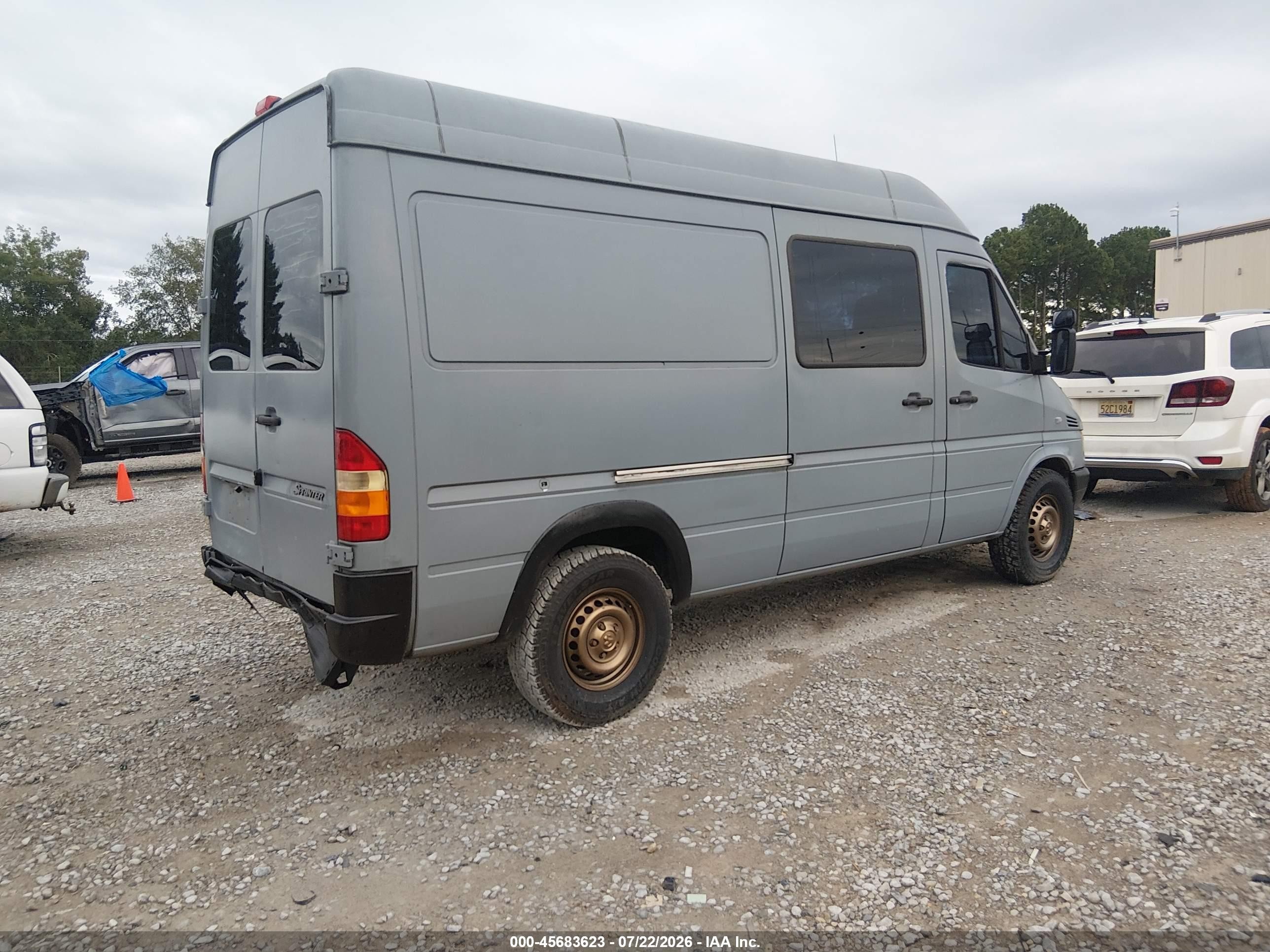 2004 Dodge Sprinter Van 2500 High Roof Gray vin: WD2PD644045685353