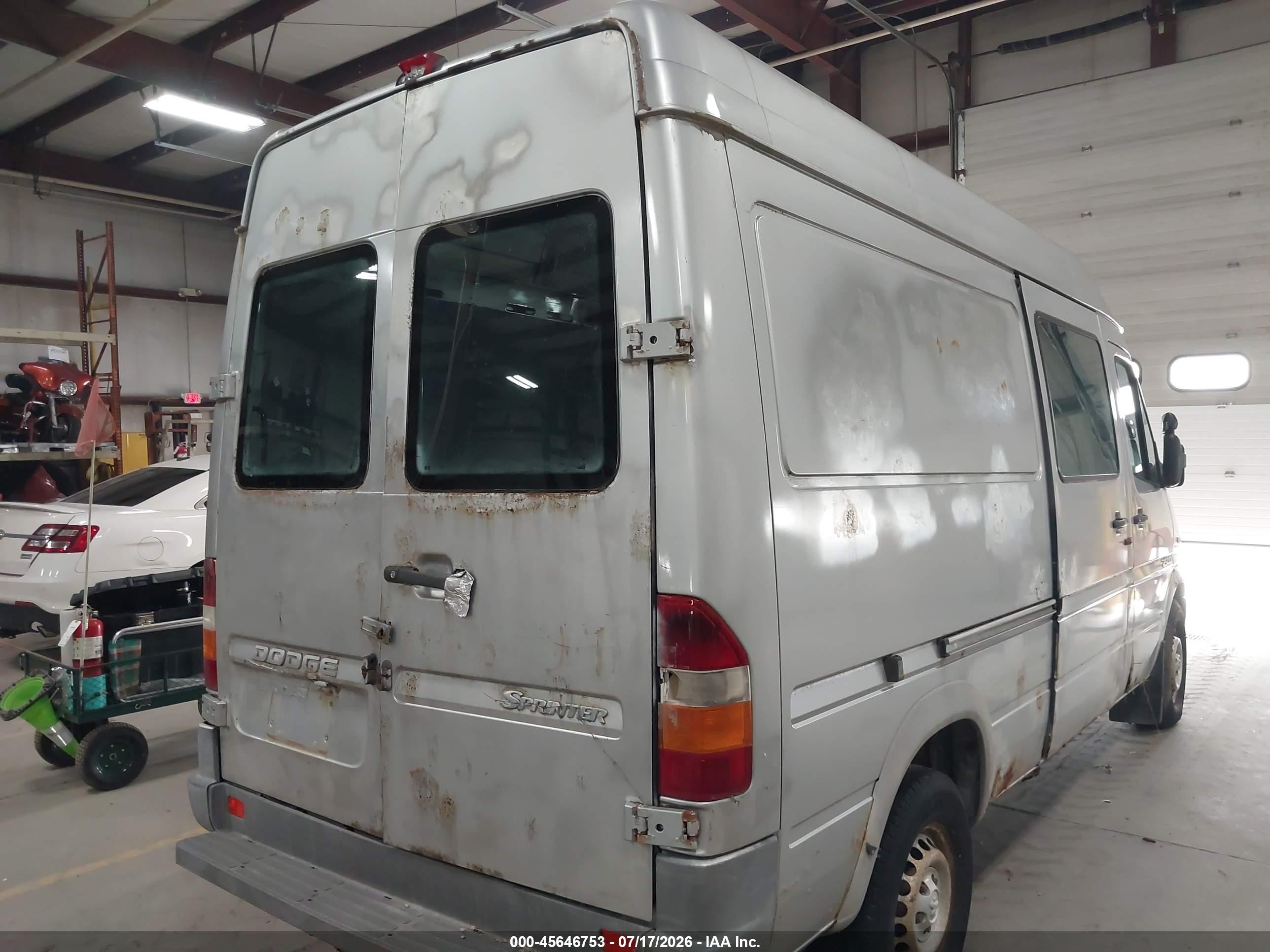 2004 Dodge Sprinter Van 2500 High Roof Silver vin: WD2PD644745676813