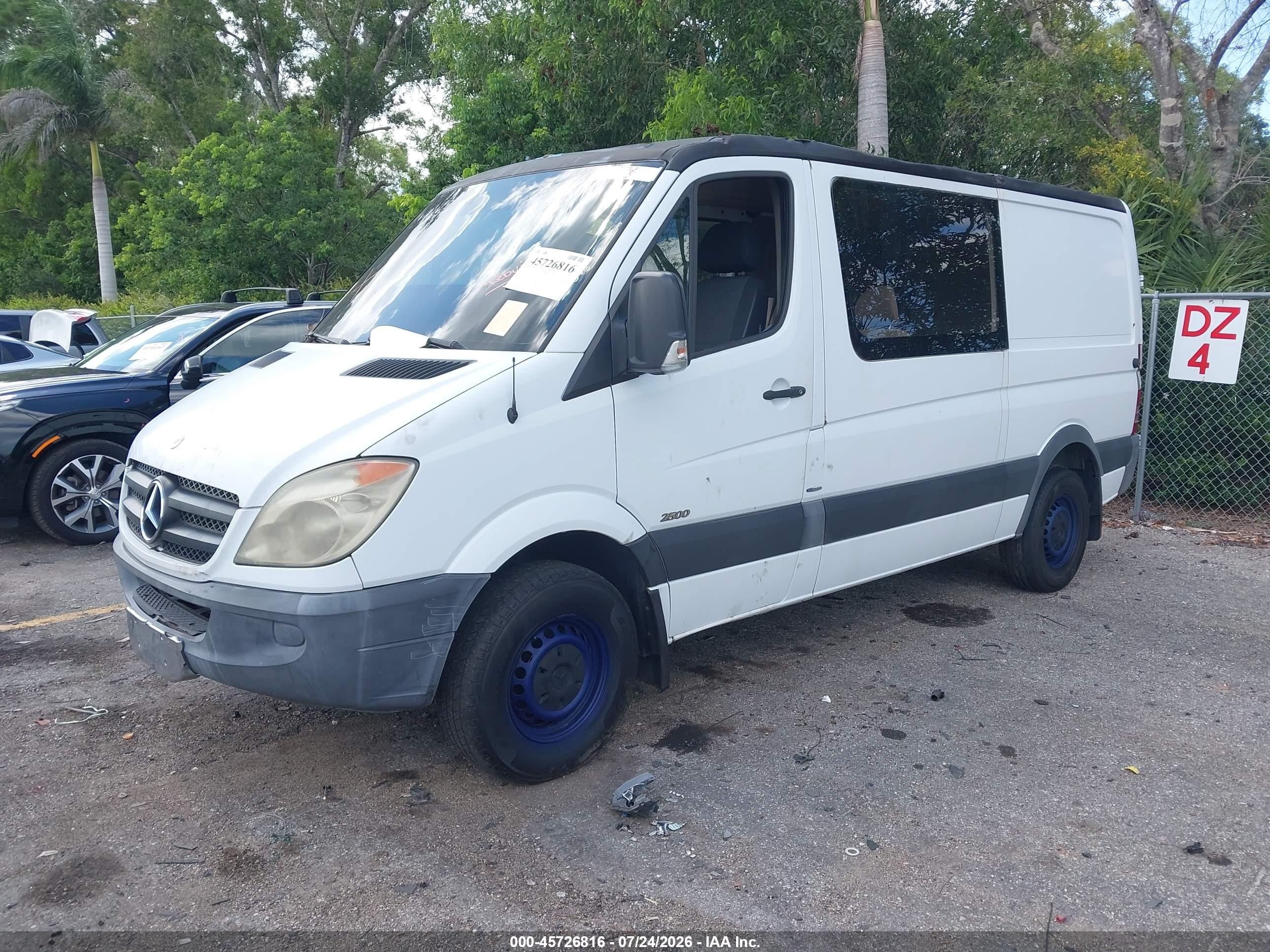 2012 Mercedes-benz Sprinter 2500 Normal Roof White vin: WD3PE7CC0C5653153