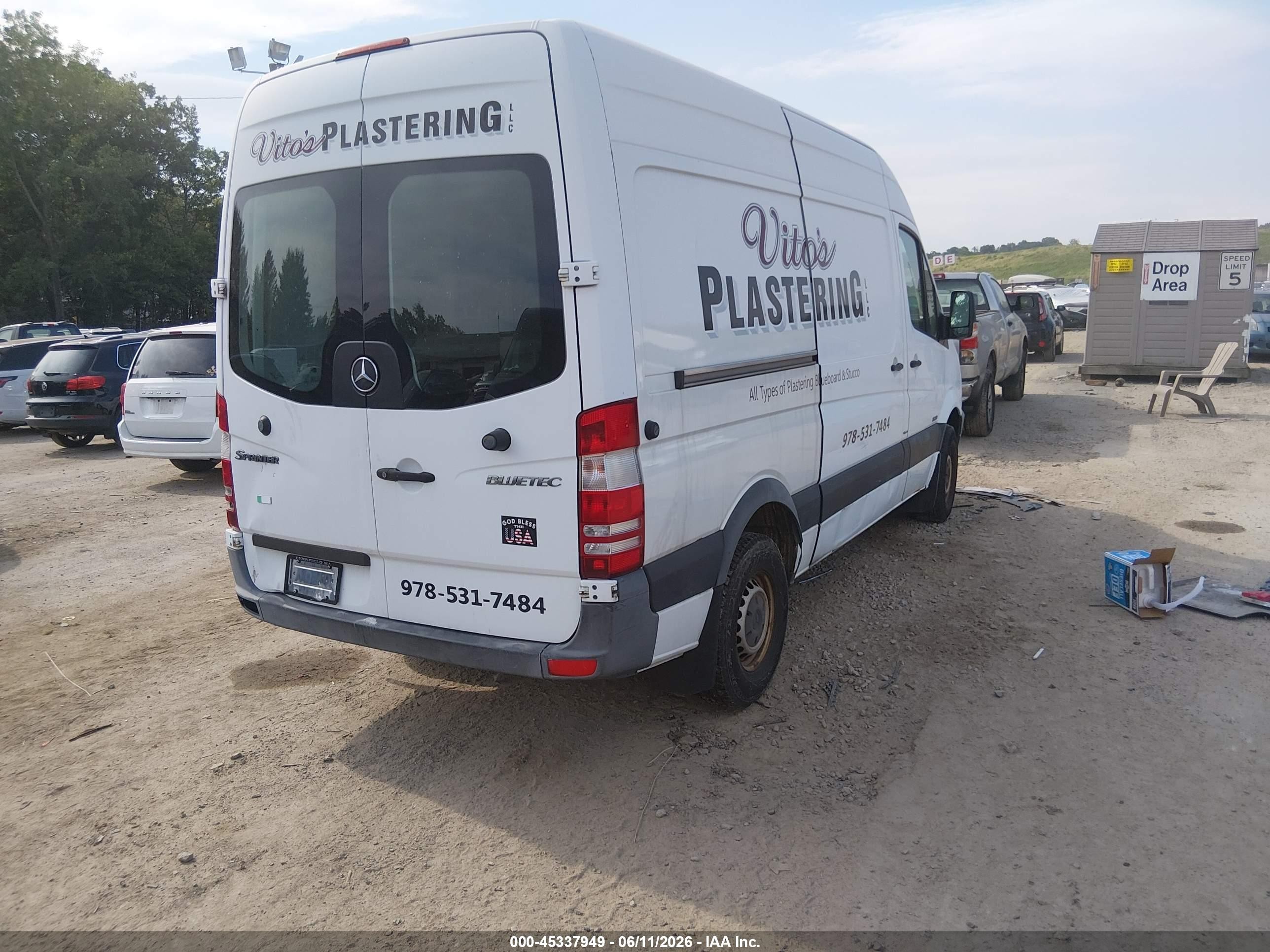 2012 Mercedes-benz Sprinter 2500 Normal Roof White vin: WD3PE7CC1C5615009