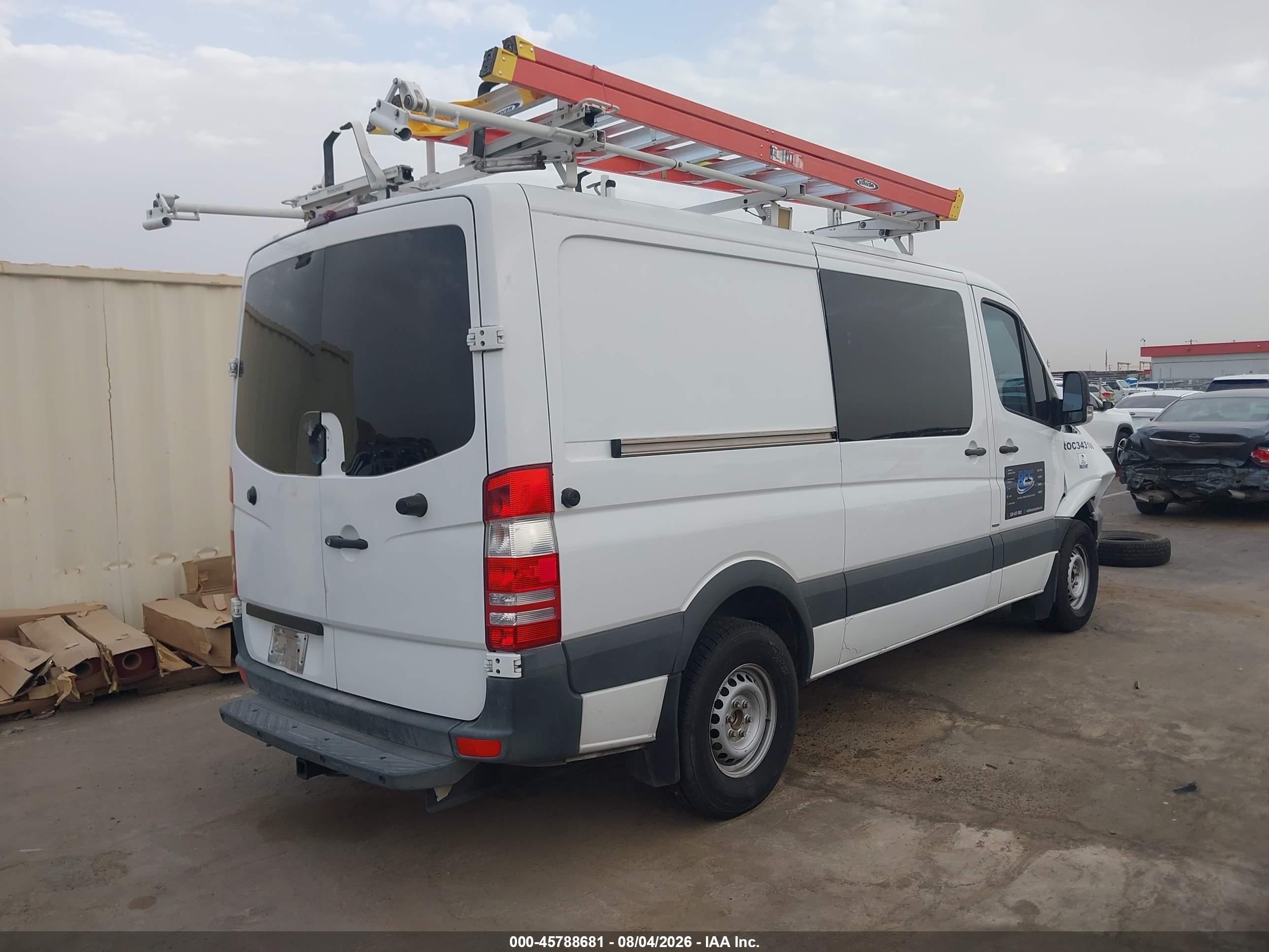 2013 Mercedes-benz Sprinter 2500 Normal Roof White vin: WD3PE7CC5D5801993