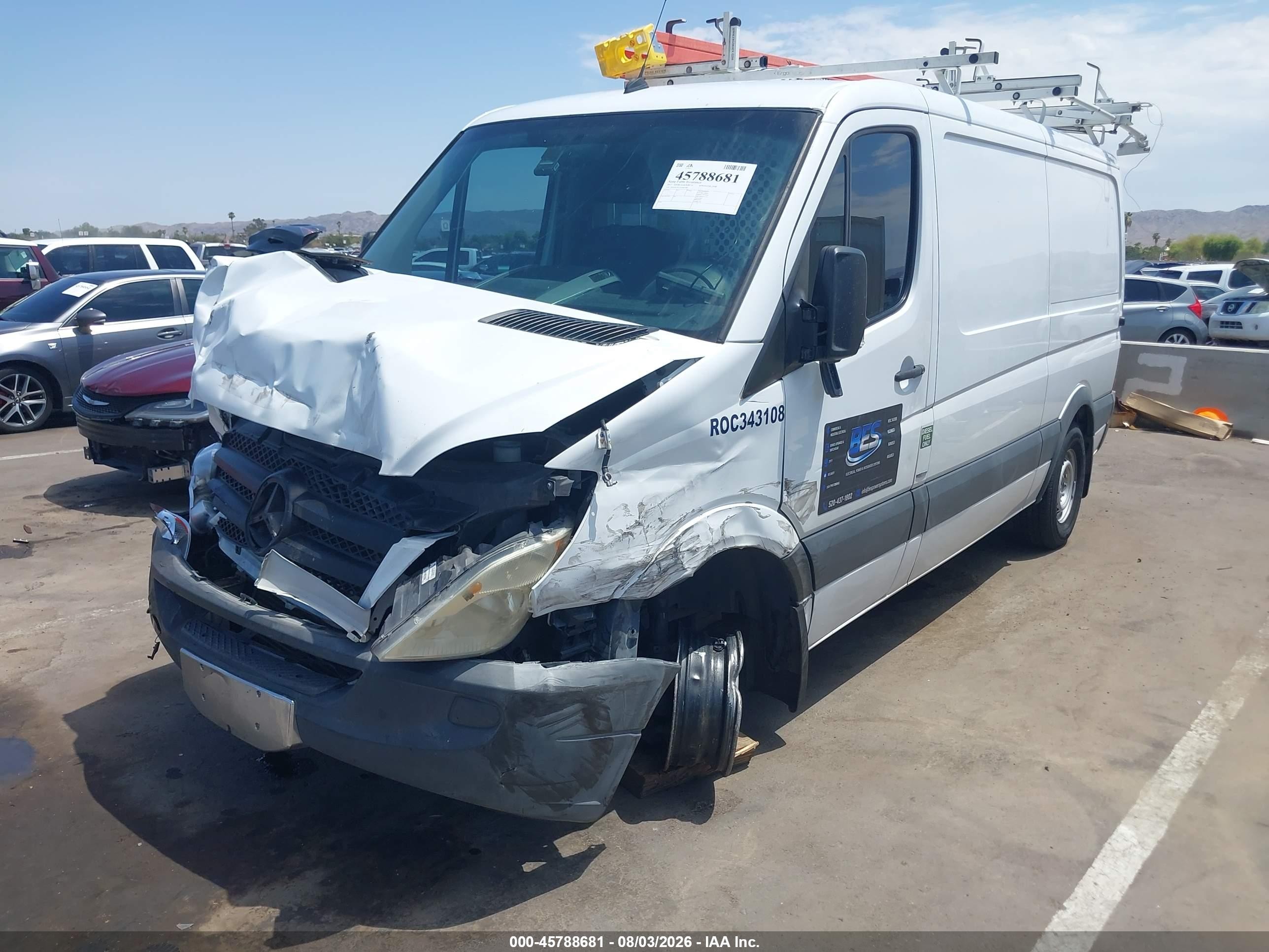 2013 Mercedes-benz Sprinter 2500 Normal Roof White vin: WD3PE7CC5D5801993