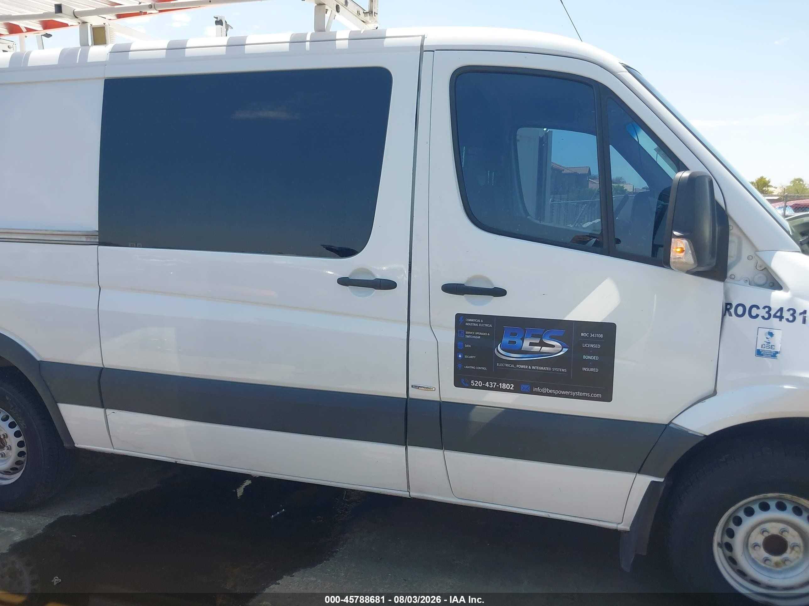 2013 Mercedes-benz Sprinter 2500 Normal Roof White vin: WD3PE7CC5D5801993