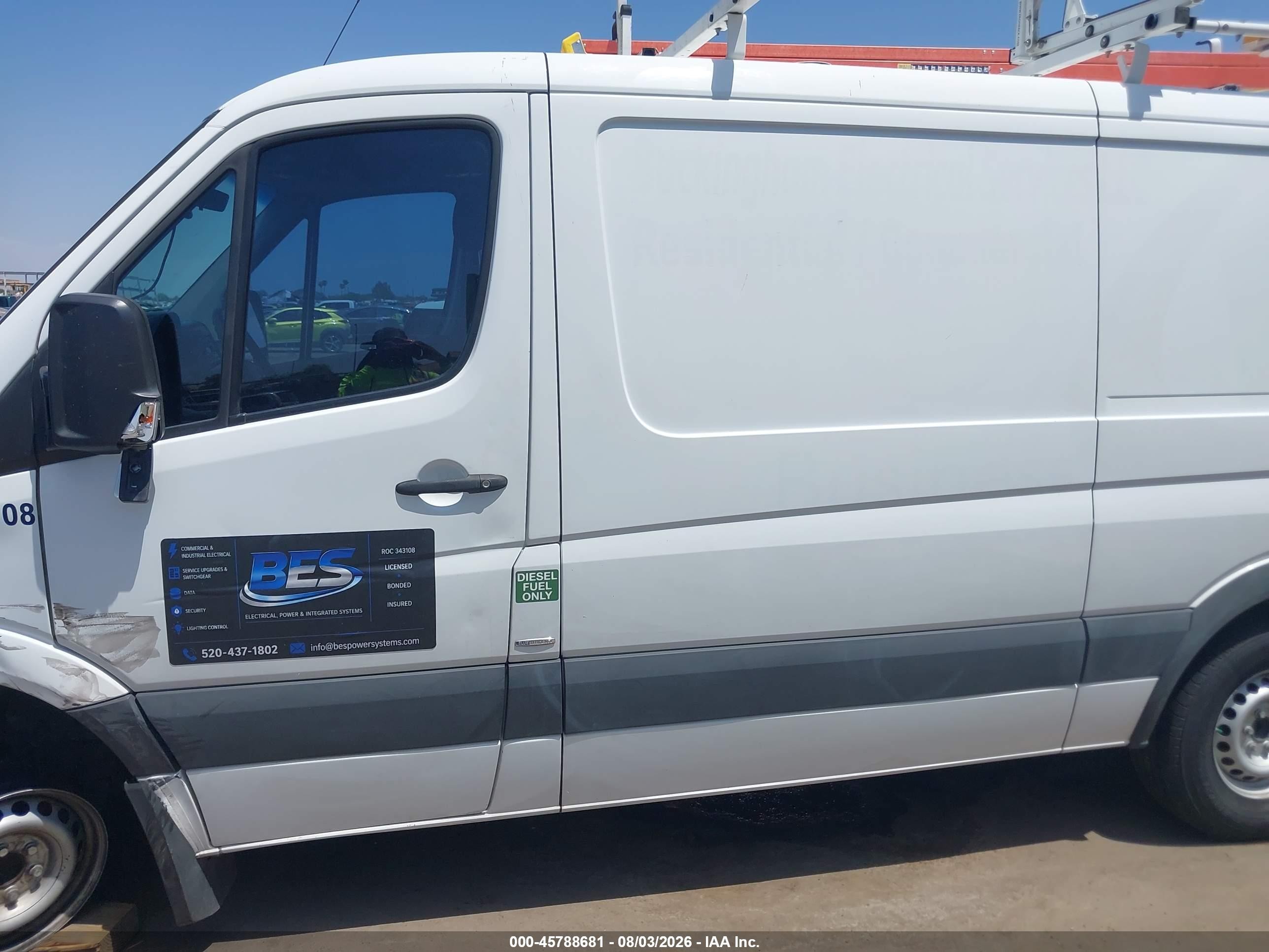 2013 Mercedes-benz Sprinter 2500 Normal Roof White vin: WD3PE7CC5D5801993