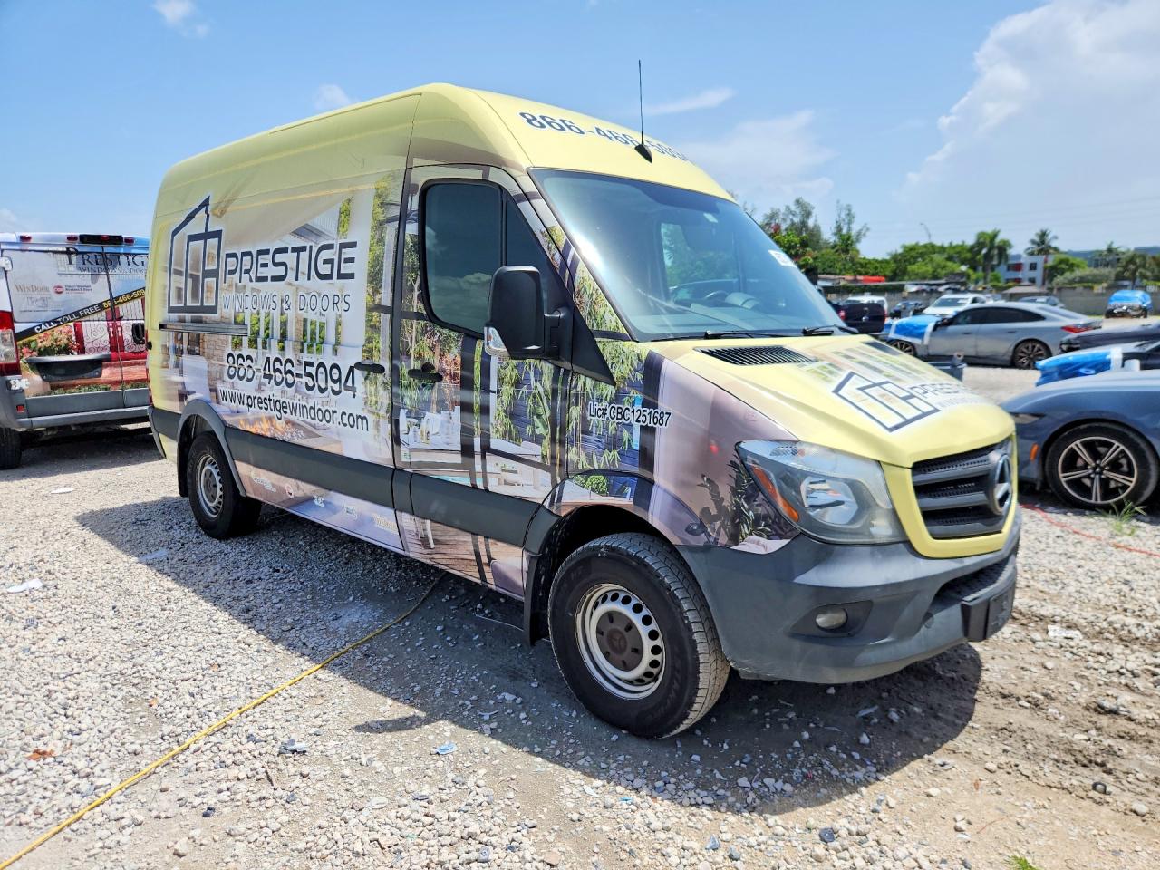 2015 Mercedes-benz Sprinter 2500 Yellow vin: WD3PE7CC8FP100694